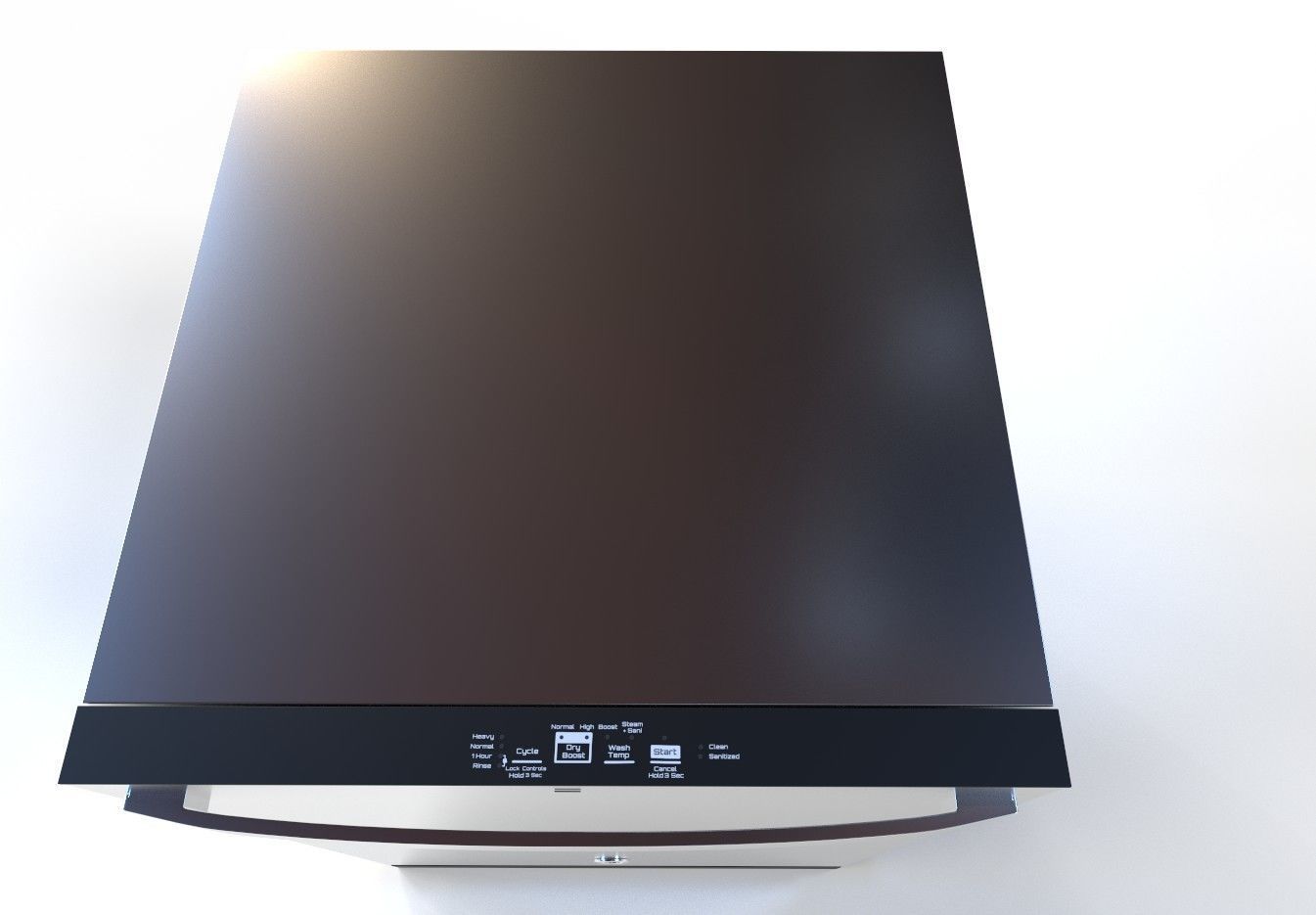 GE Top Control Dishwasher 3d Model 3D model_1