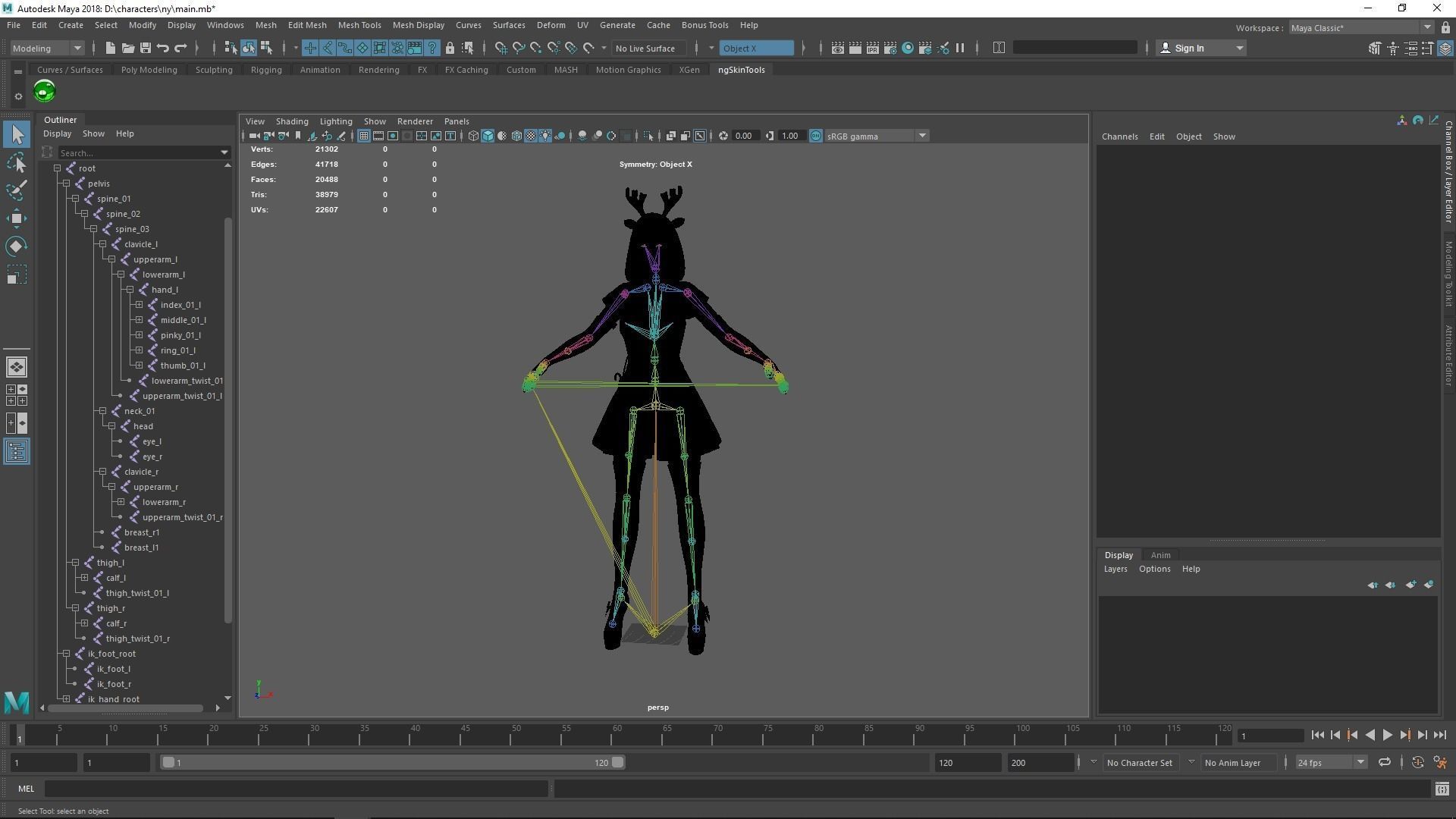 Christmas Girl Low-poly 3D model_6