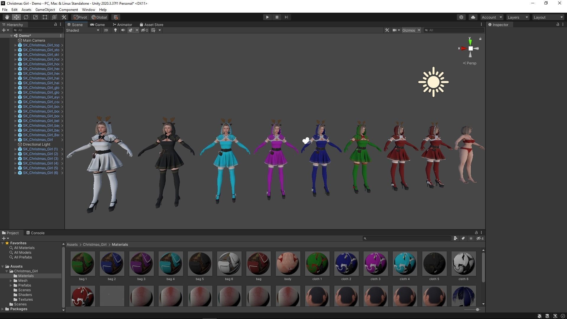 Christmas Girl Low-poly 3D model_14