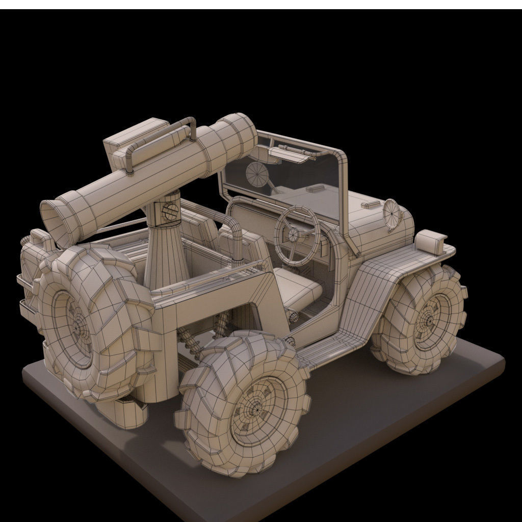 Metal Slug Jeep 3d modeling 3D model_4