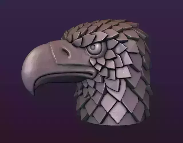 Eagle Head Stylized 3D print model