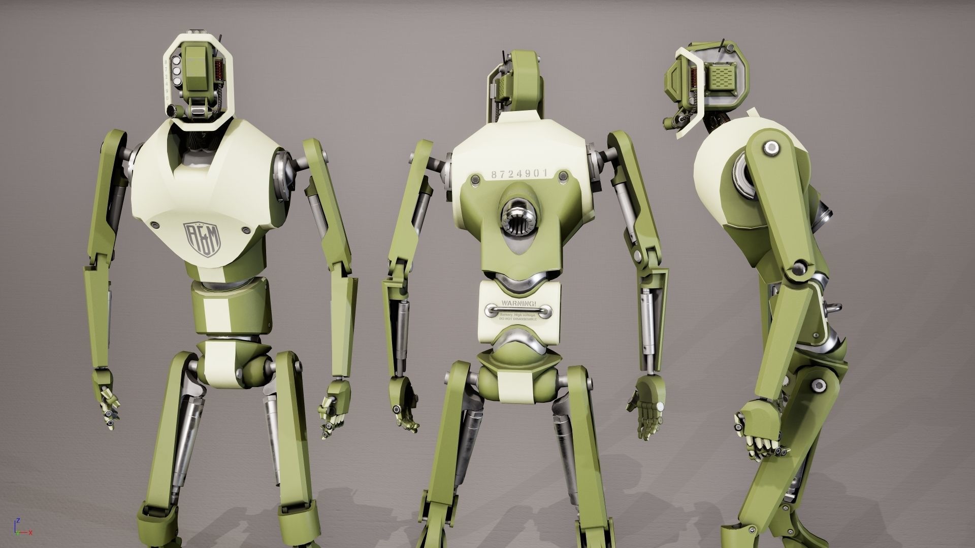 Robot 4 Low-poly 3D model_11