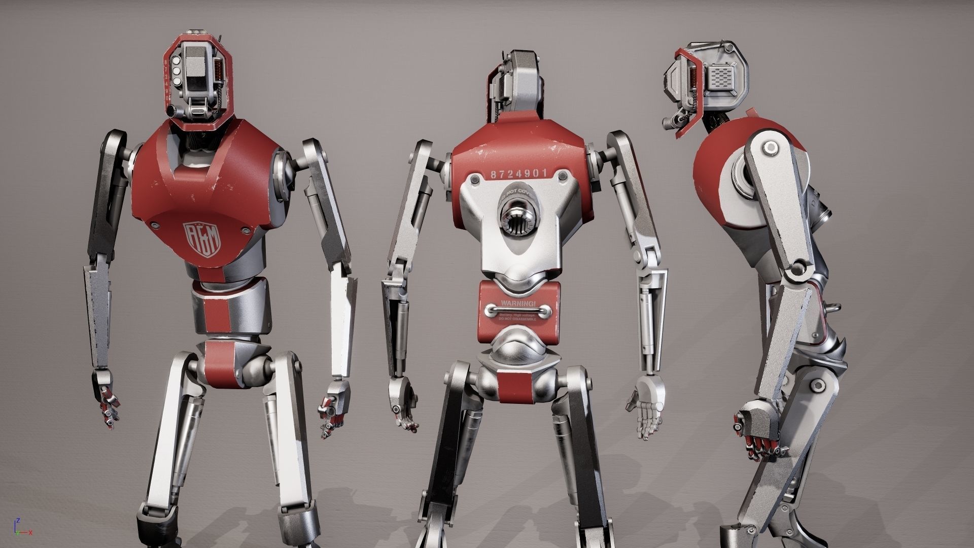 Robot 4 Low-poly 3D model_8