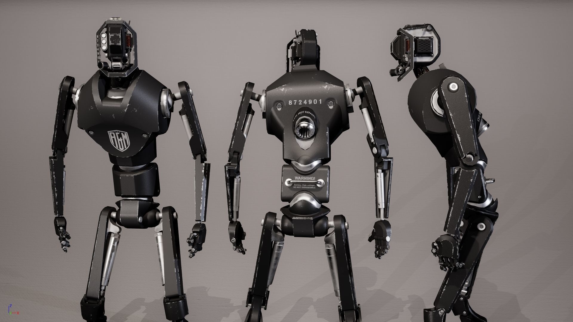 Robot 4 Low-poly 3D model_4