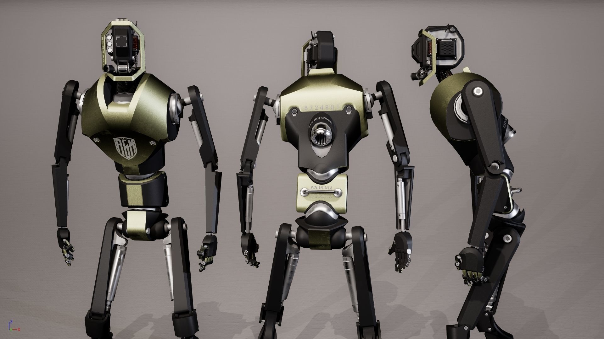 Robot 4 Low-poly 3D model_10