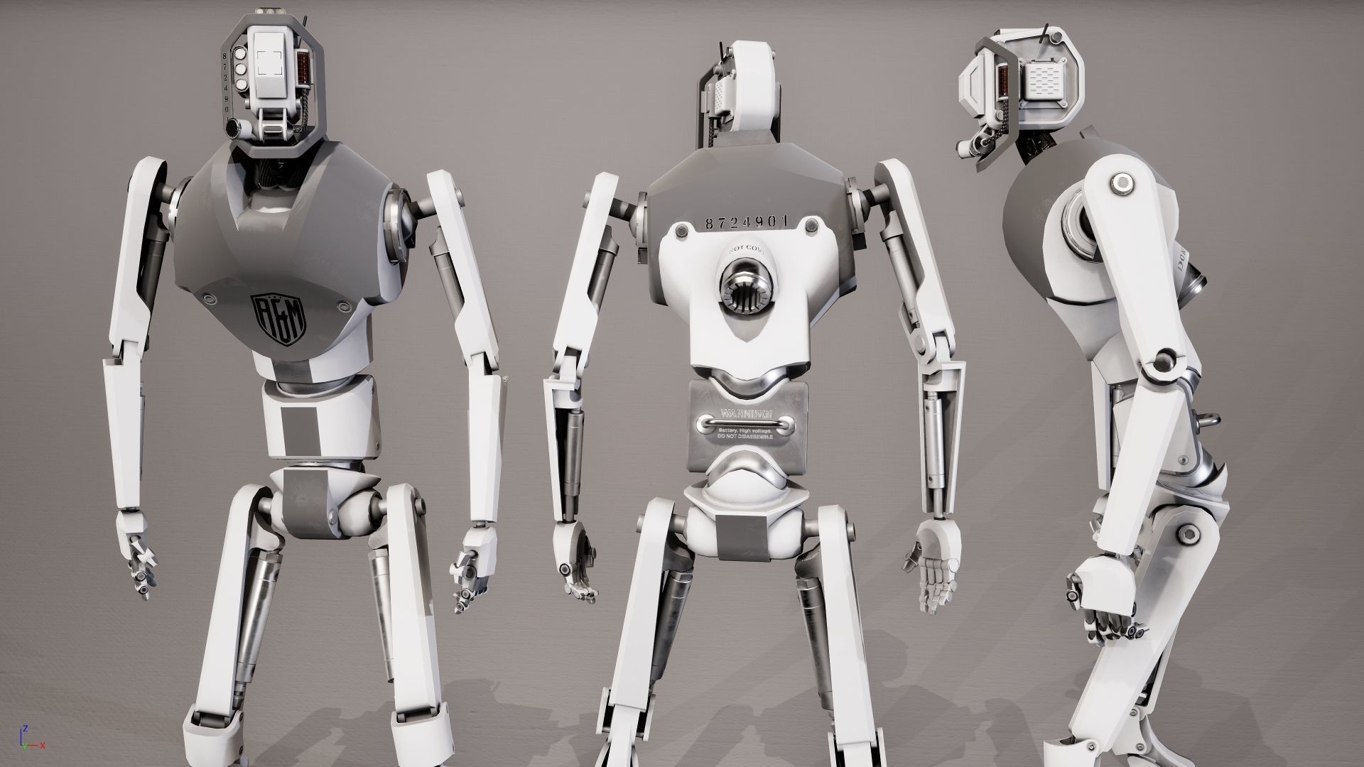 Robot 4 Low-poly 3D model_12