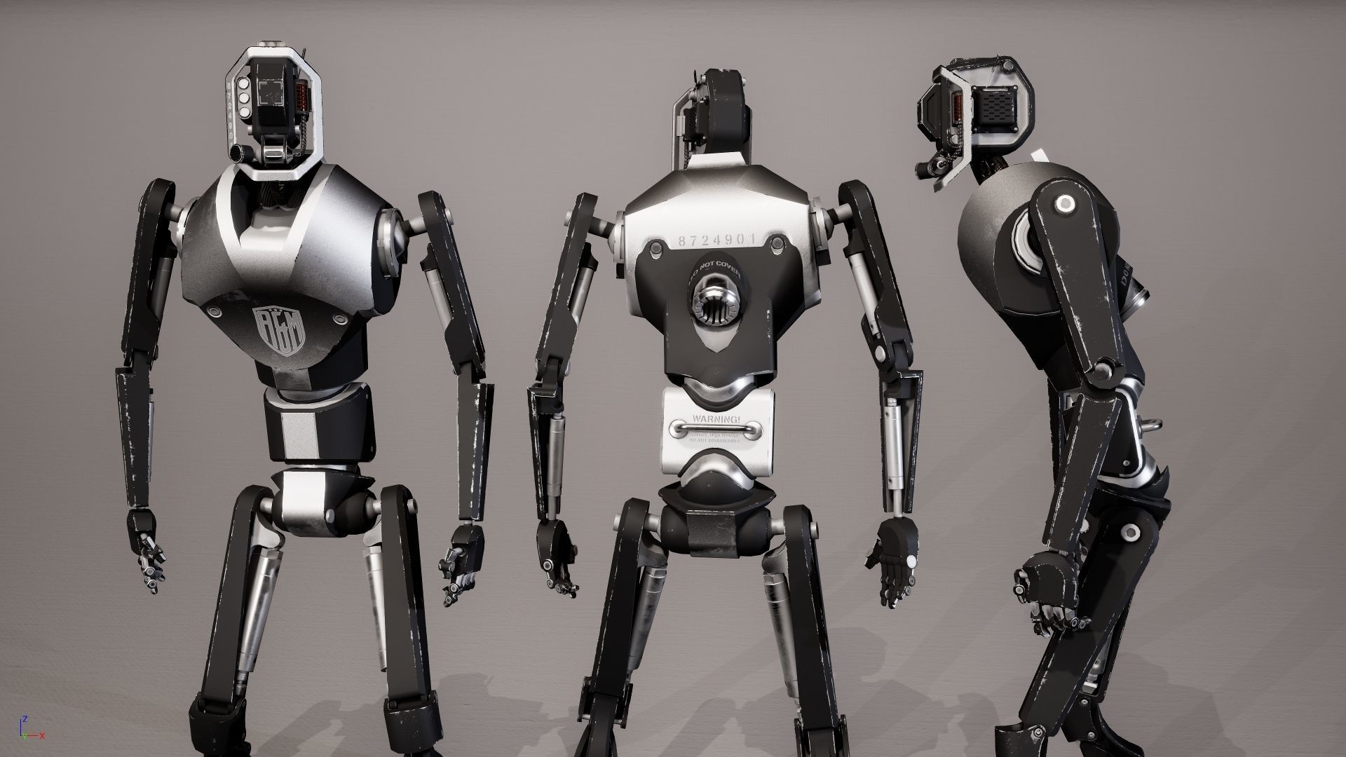 Robot 4 Low-poly 3D model_9