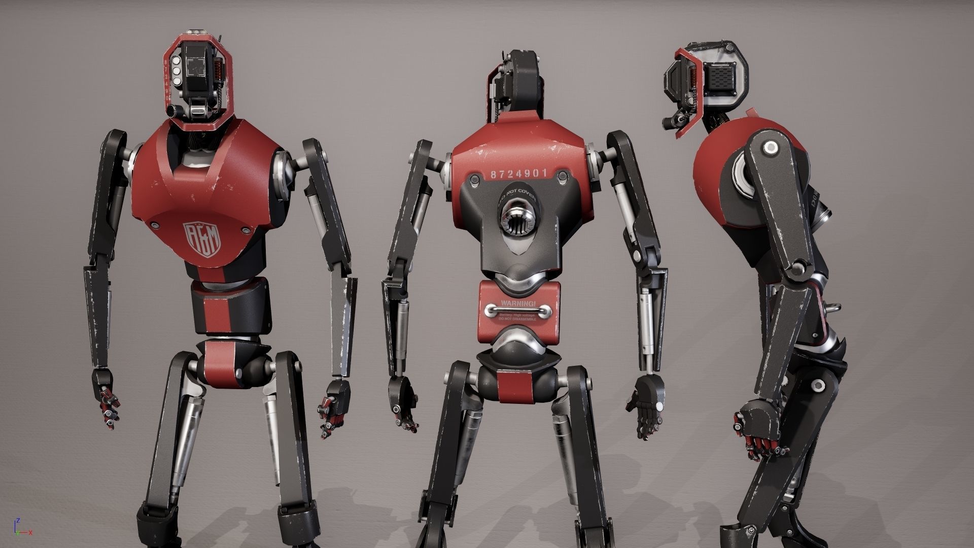 Robot 4 Low-poly 3D model_7