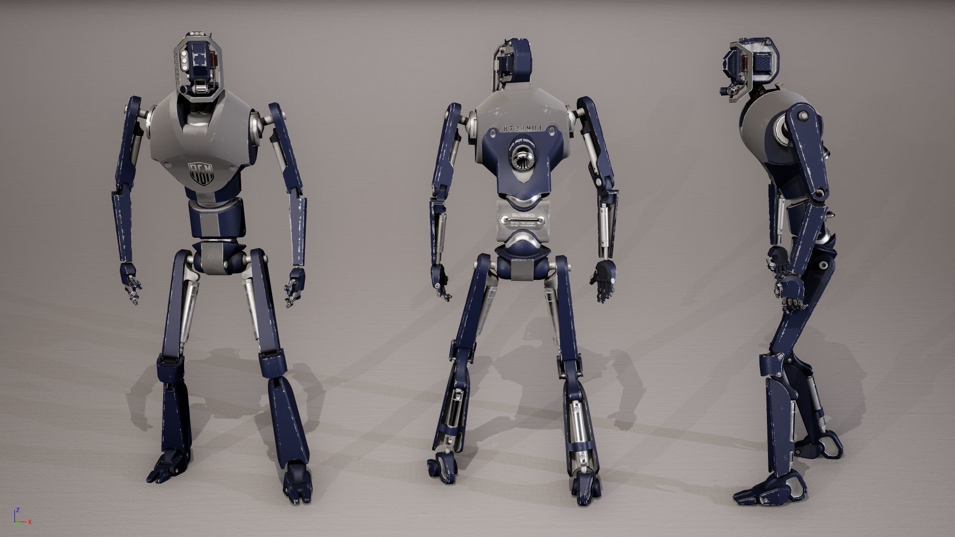 Robot 4 Low-poly 3D model_14