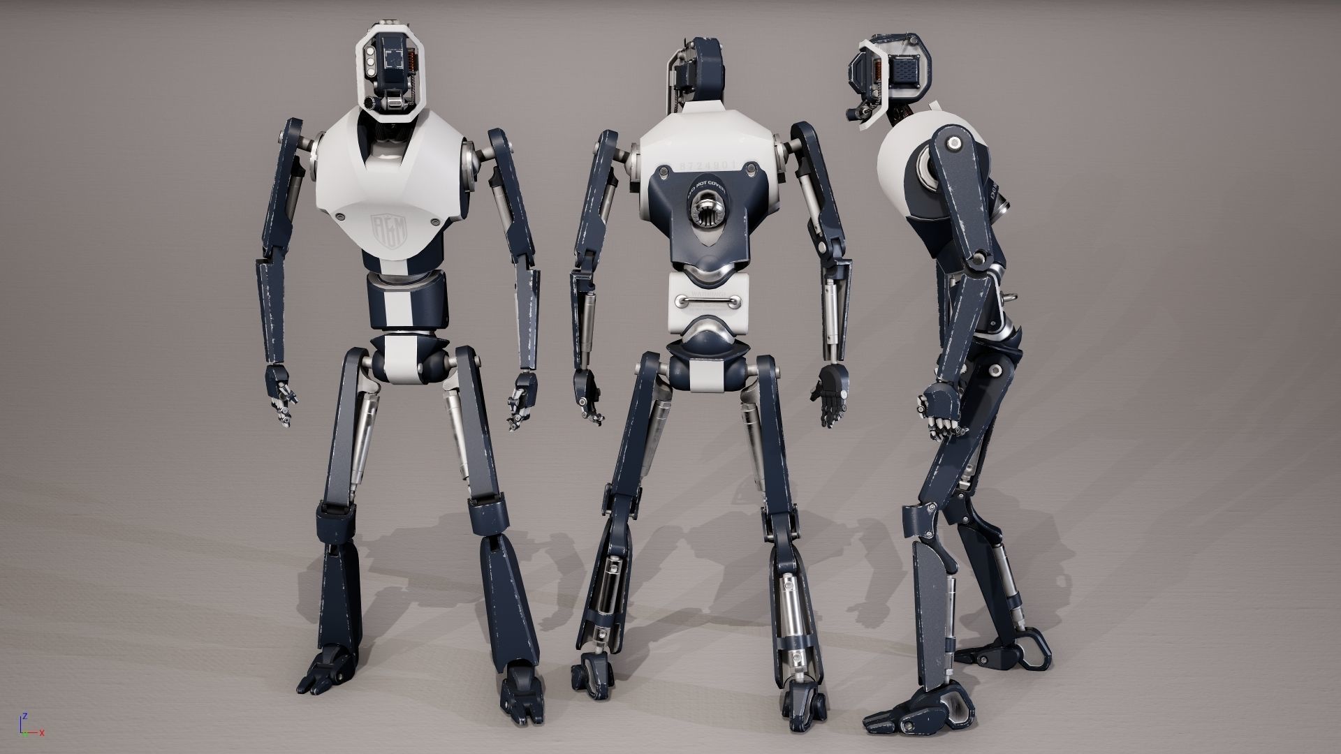 Robot 4 Low-poly 3D model_3
