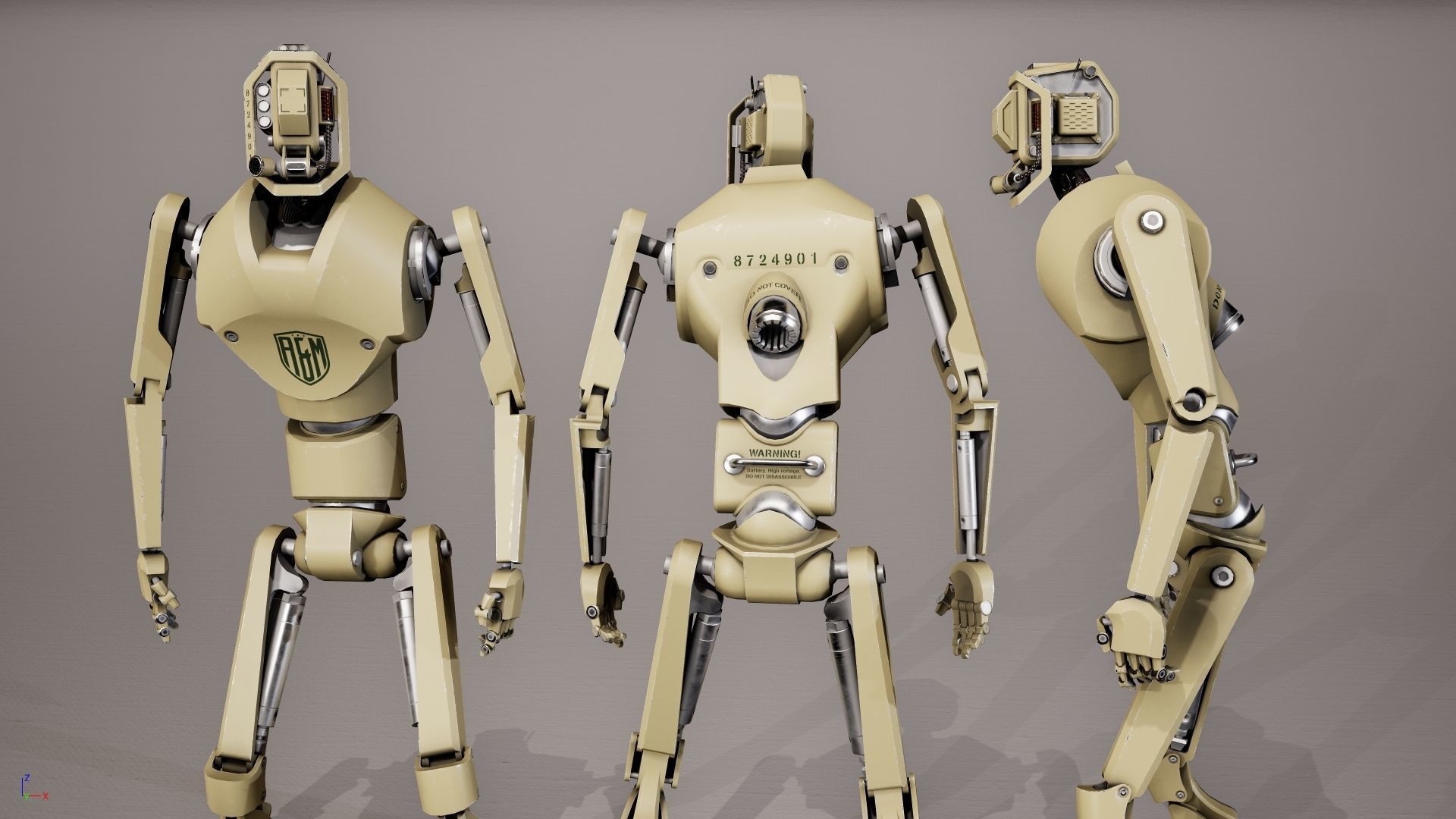 Robot 4 Low-poly 3D model_6