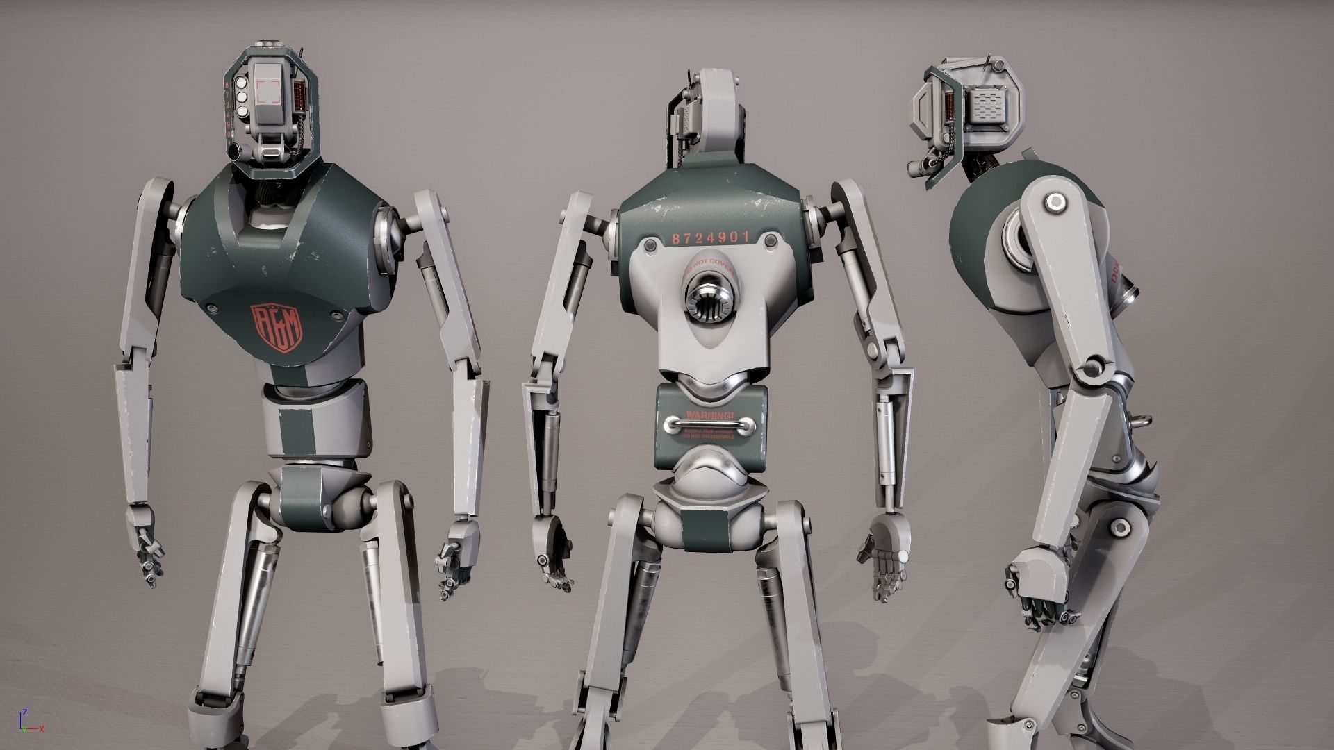 Robot 4 Low-poly 3D model_5