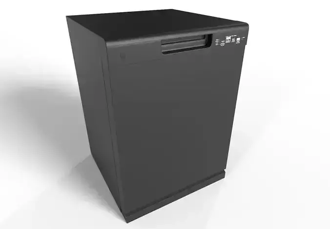 GE Dishwasher with Front Controls 3d Model Black