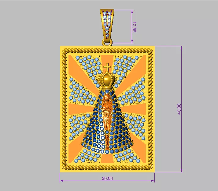 OUR LADY APARECIDA PENDANT 3D print model