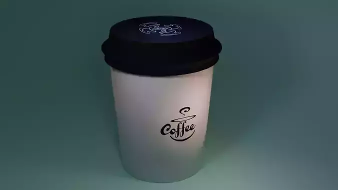 Low Poly 3D Model of Coffe Cup 
