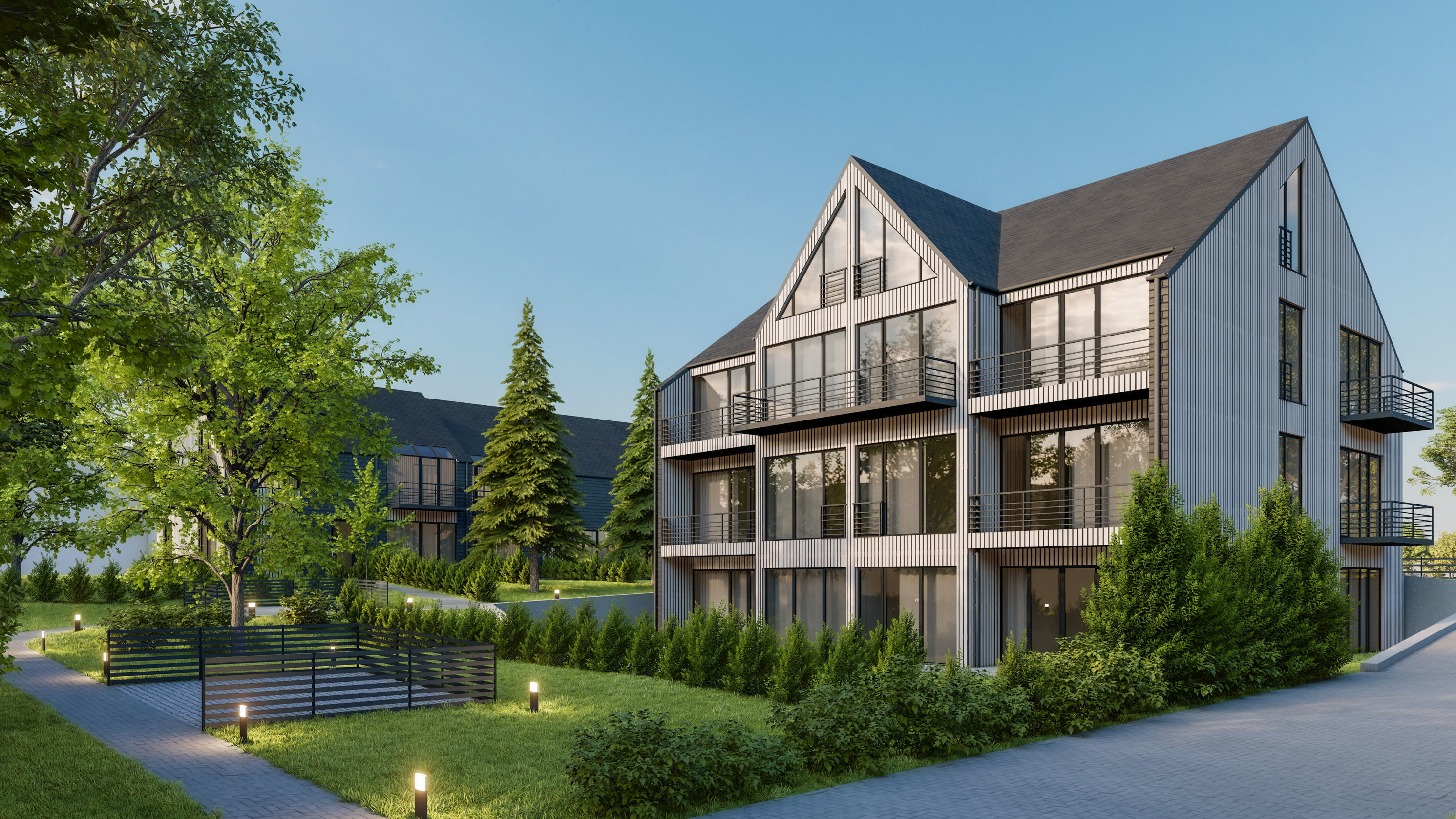 House with pond  Archicad  lumion 12 3D model_2