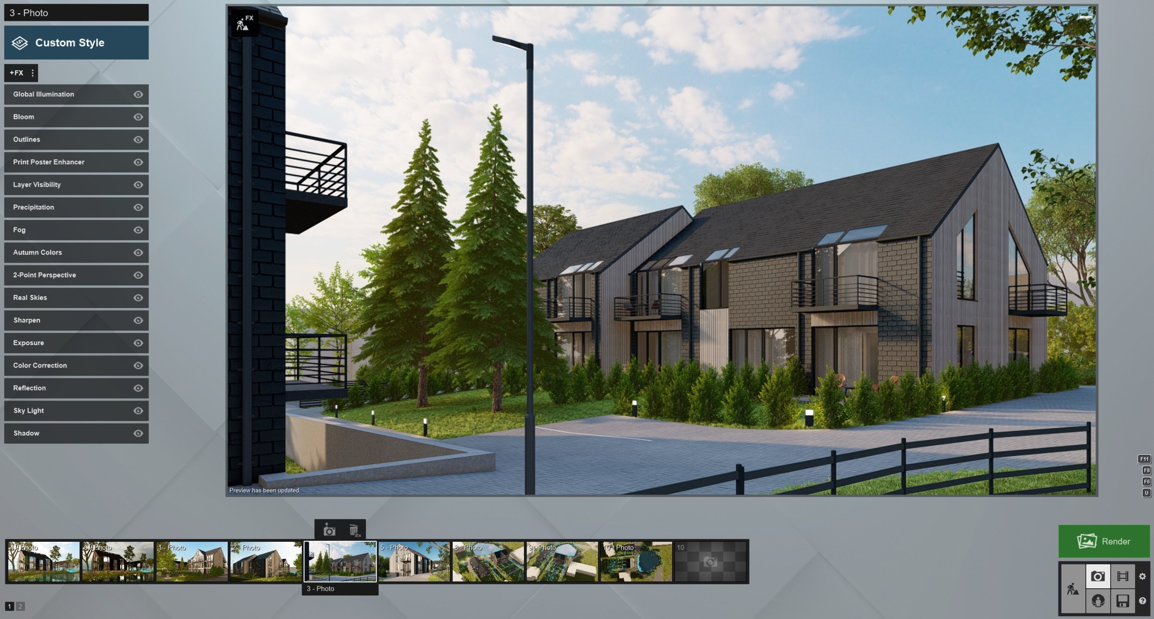 House with pond  Archicad  lumion 12 3D model_7