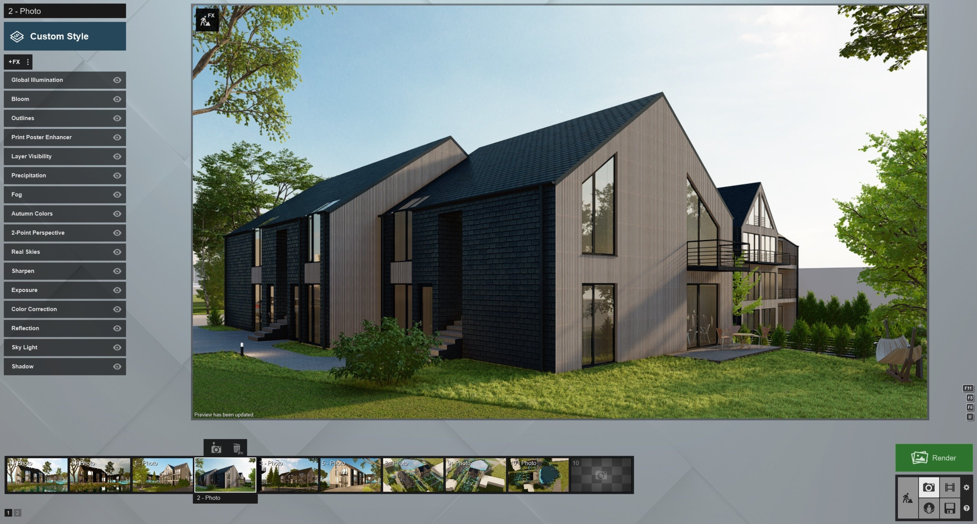 House with pond  Archicad  lumion 12 3D model_8