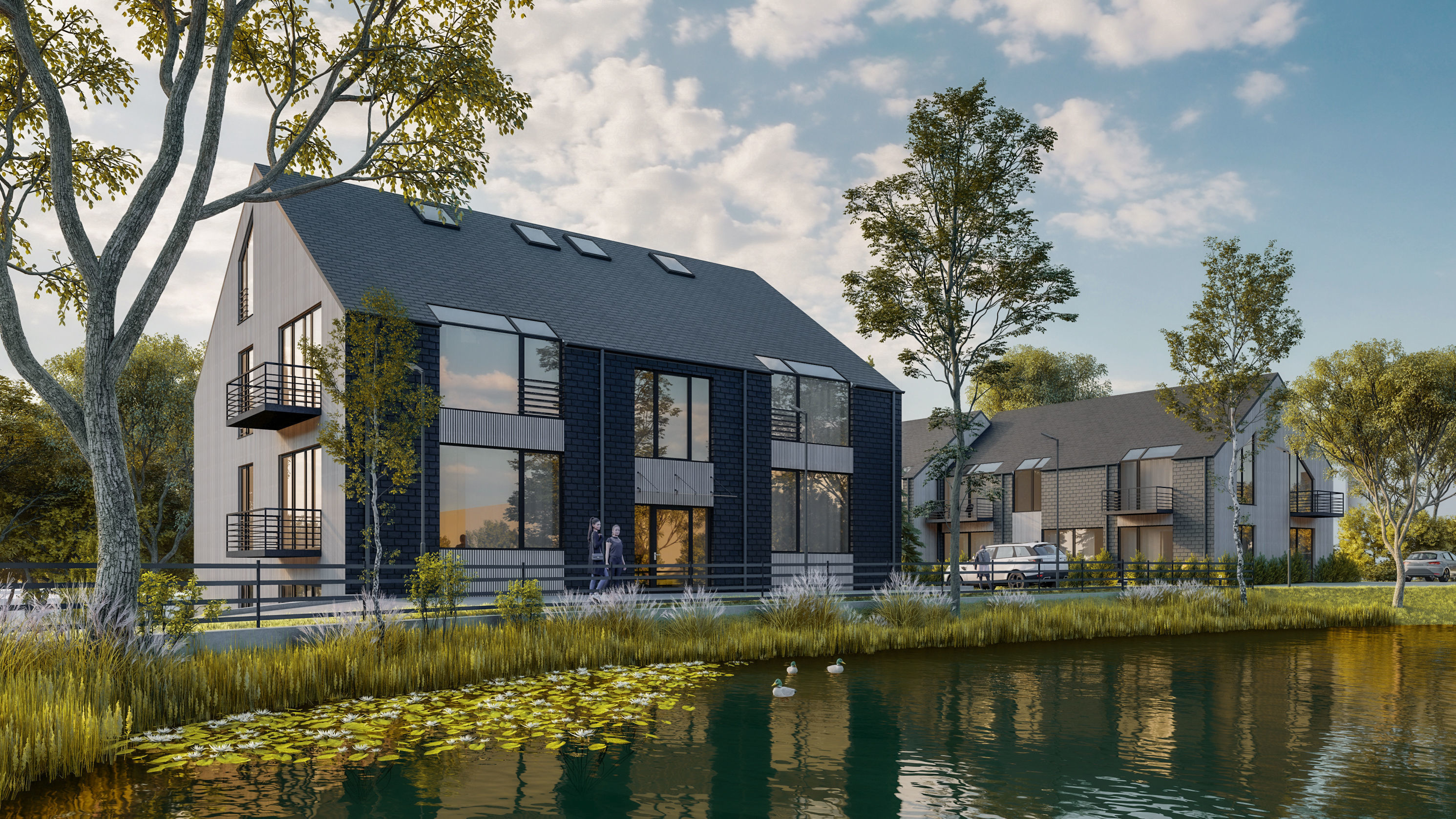 House with pond  Archicad  lumion 12 3D model_1