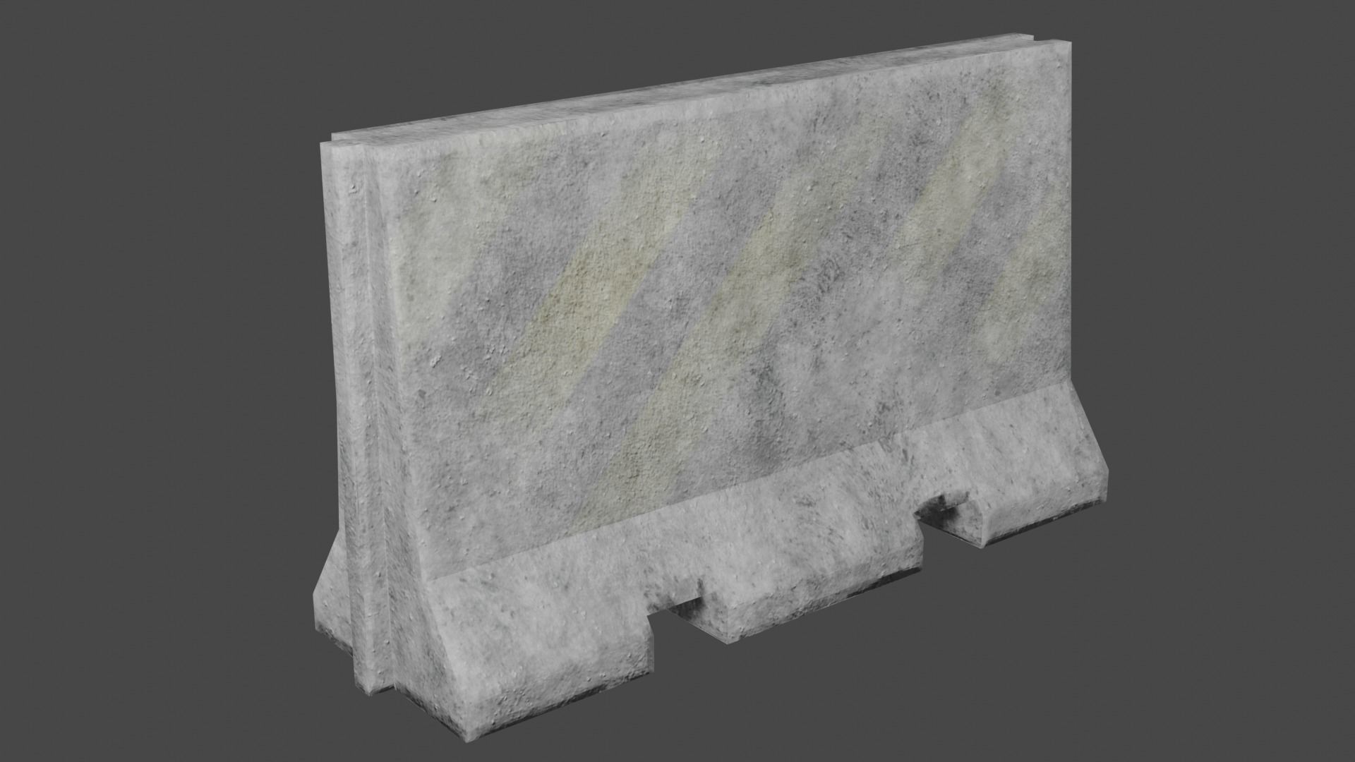 Concrete Barricade Pack Low-poly 3D model_17