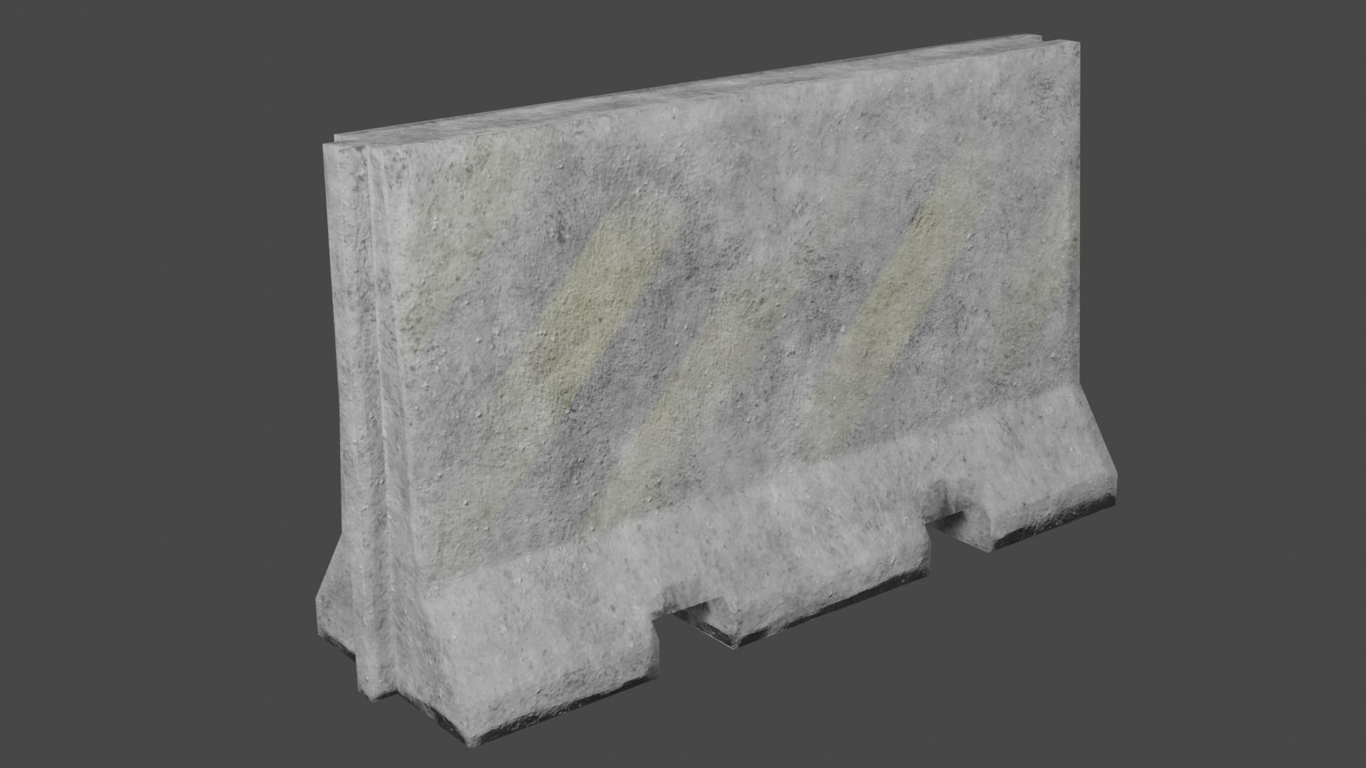Concrete Barricade Pack Low-poly 3D model_13