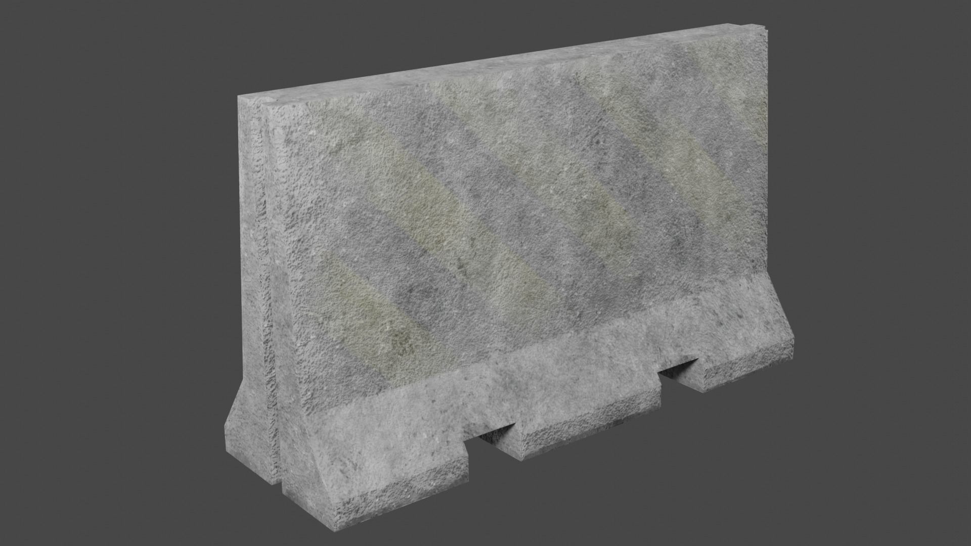 Concrete Barricade Pack Low-poly 3D model_4