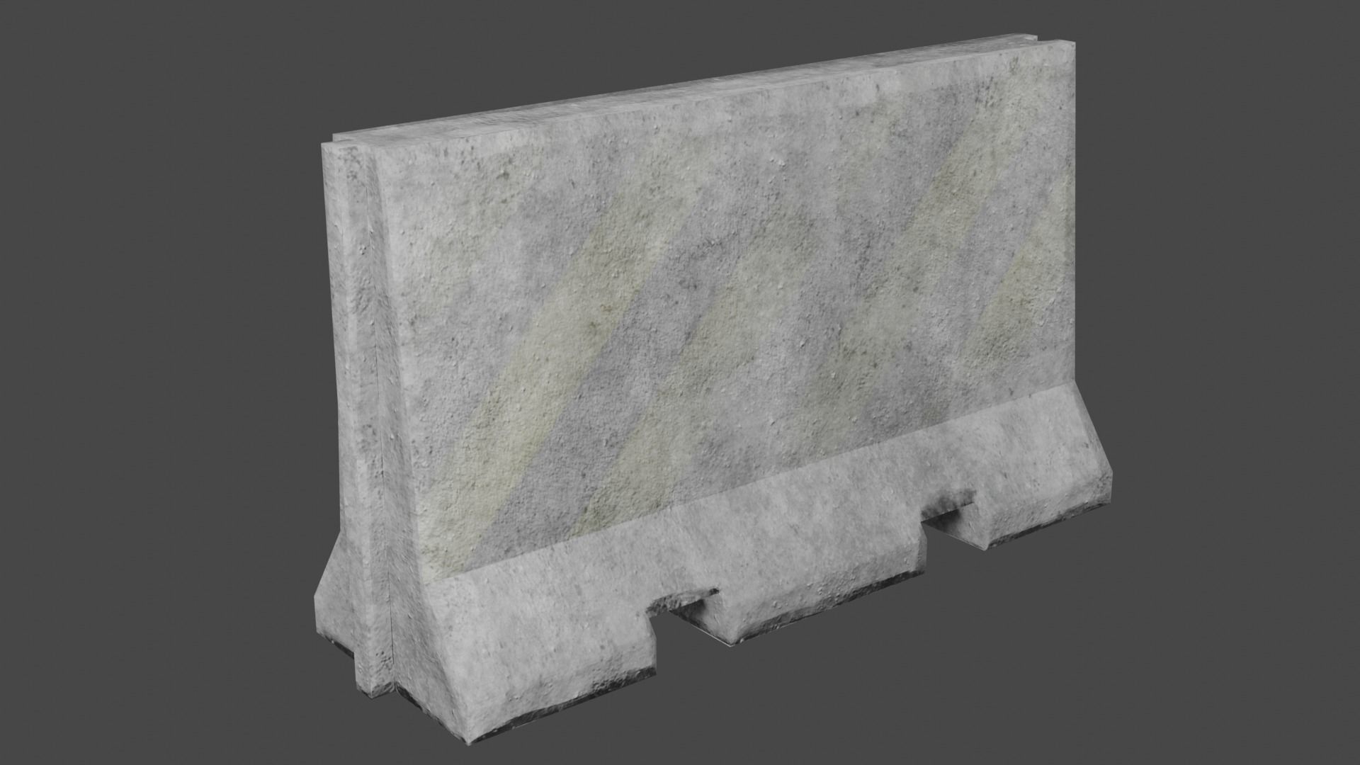 Concrete Barricade Pack Low-poly 3D model_19