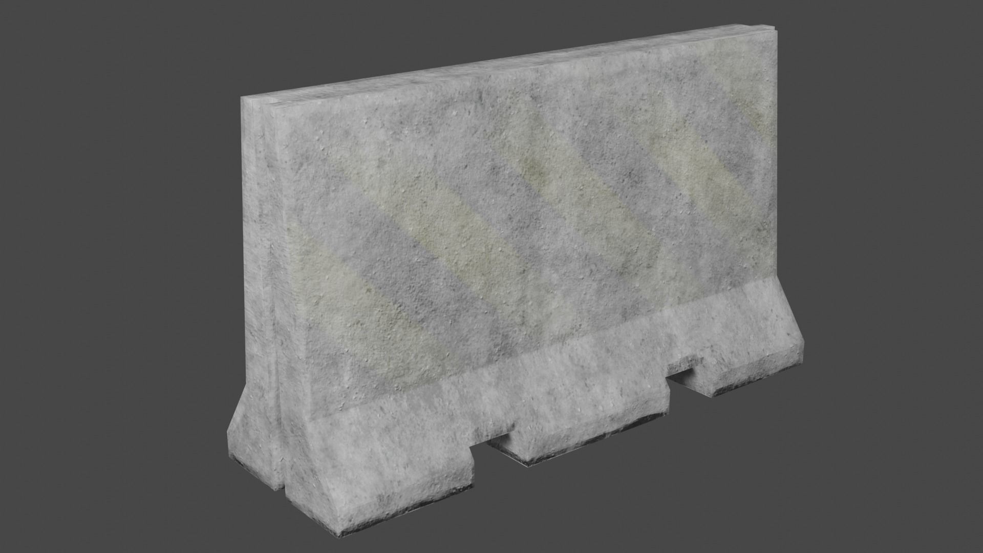 Concrete Barricade Pack Low-poly 3D model_6