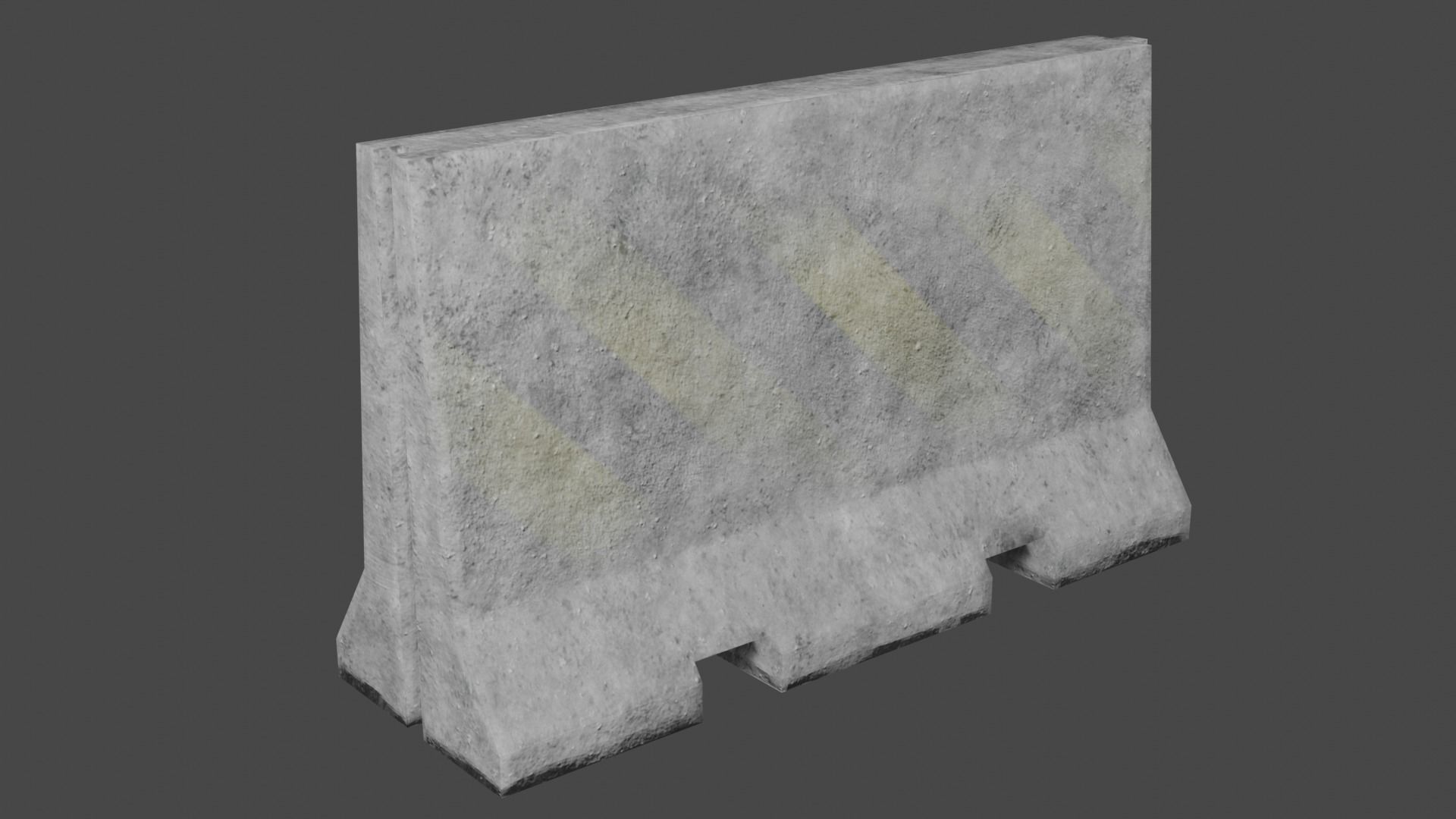 Concrete Barricade Pack Low-poly 3D model_12
