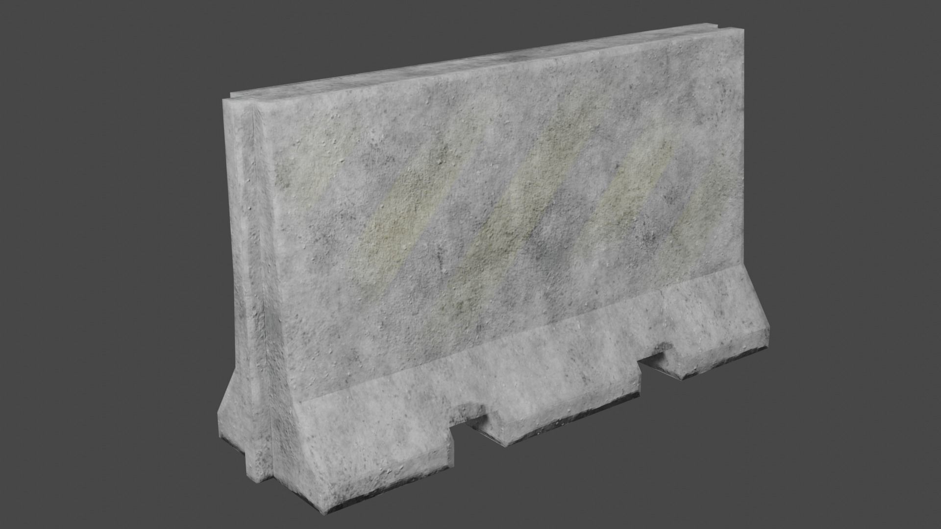 Concrete Barricade Pack Low-poly 3D model_15