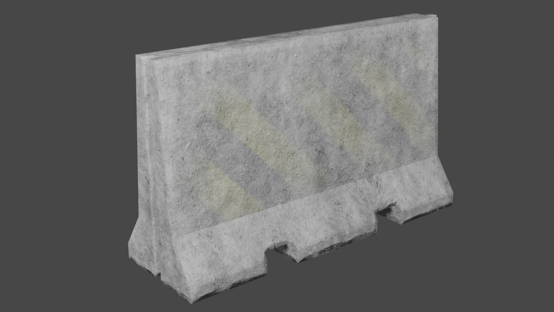 Concrete Barricade Pack Low-poly 3D model_16