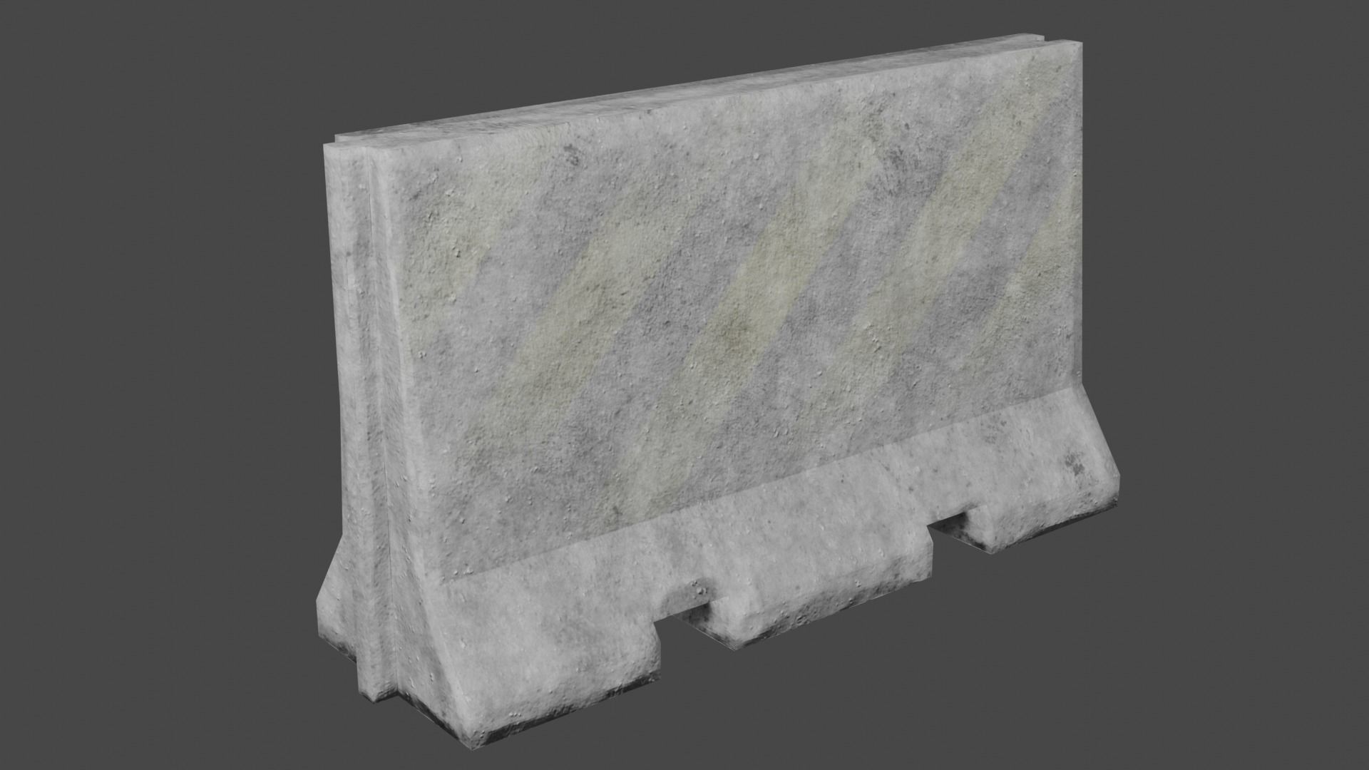 Concrete Barricade Pack Low-poly 3D model_11