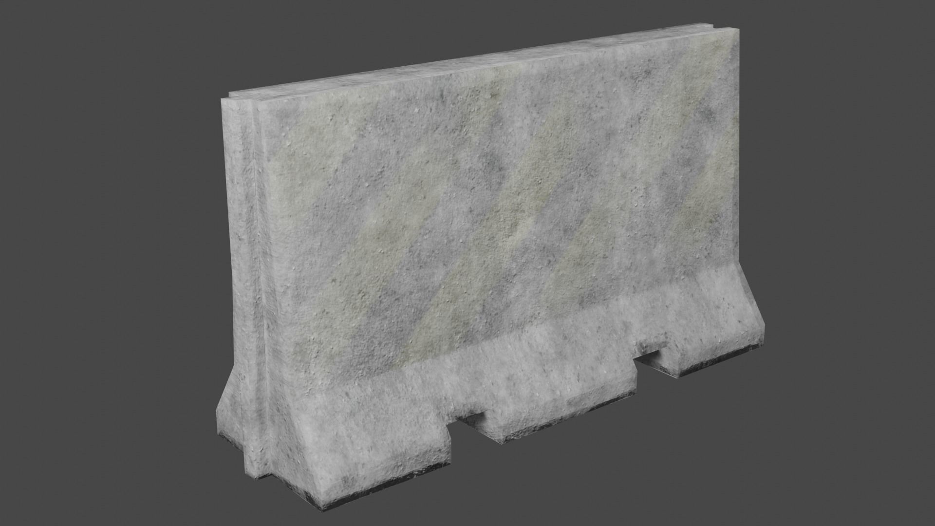 Concrete Barricade Pack Low-poly 3D model_7