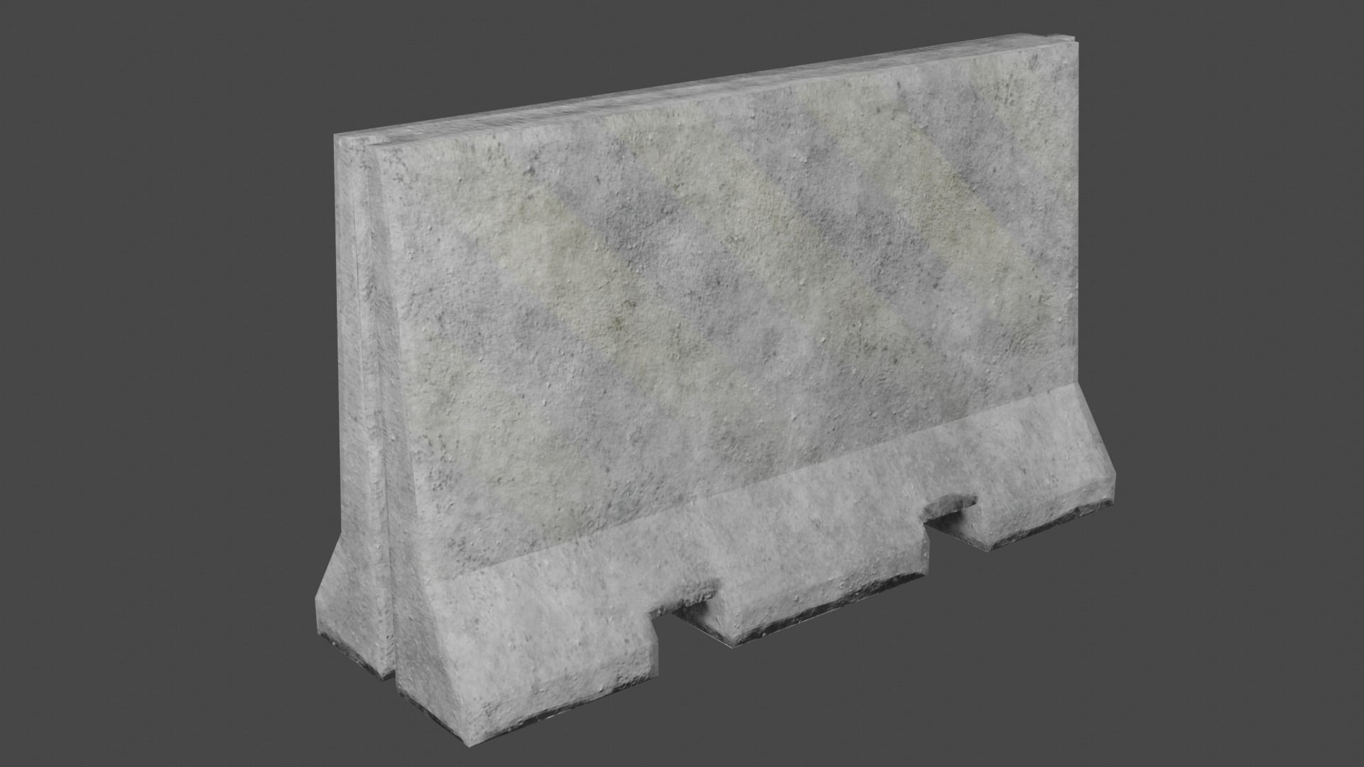 Concrete Barricade Pack Low-poly 3D model_18