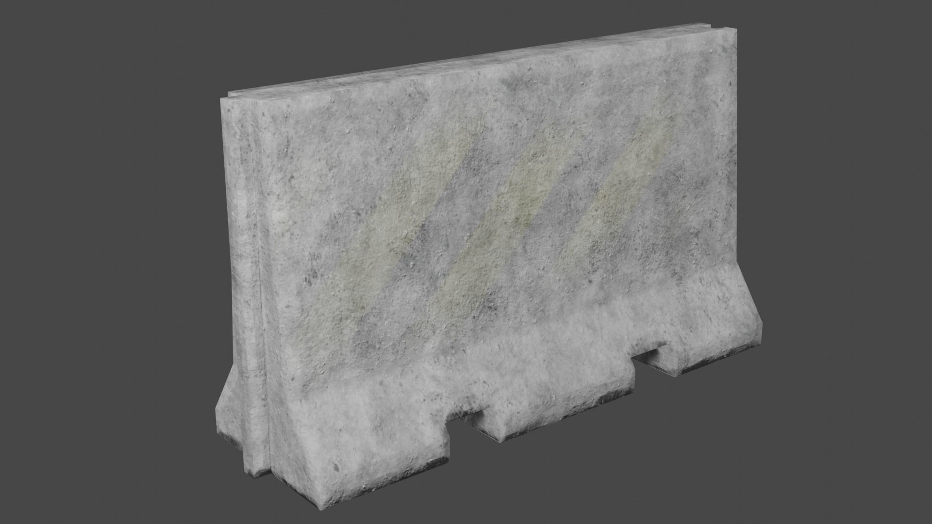 Concrete Barricade Pack Low-poly 3D model_9