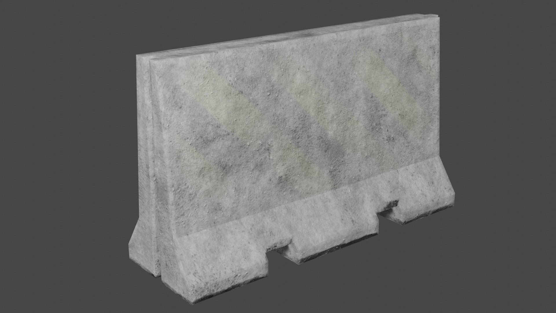 Concrete Barricade Pack Low-poly 3D model_14