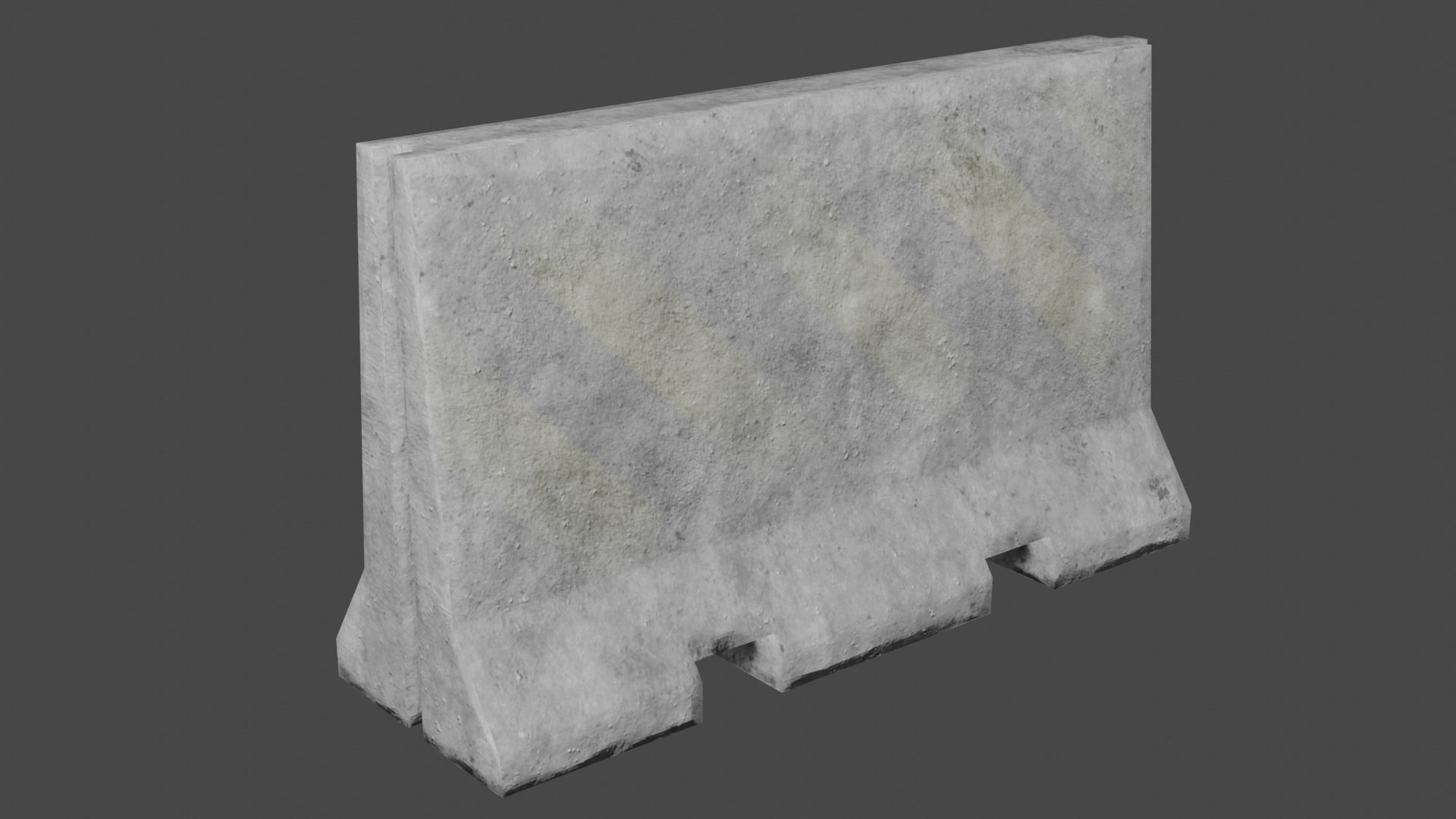 Concrete Barricade Pack Low-poly 3D model_10