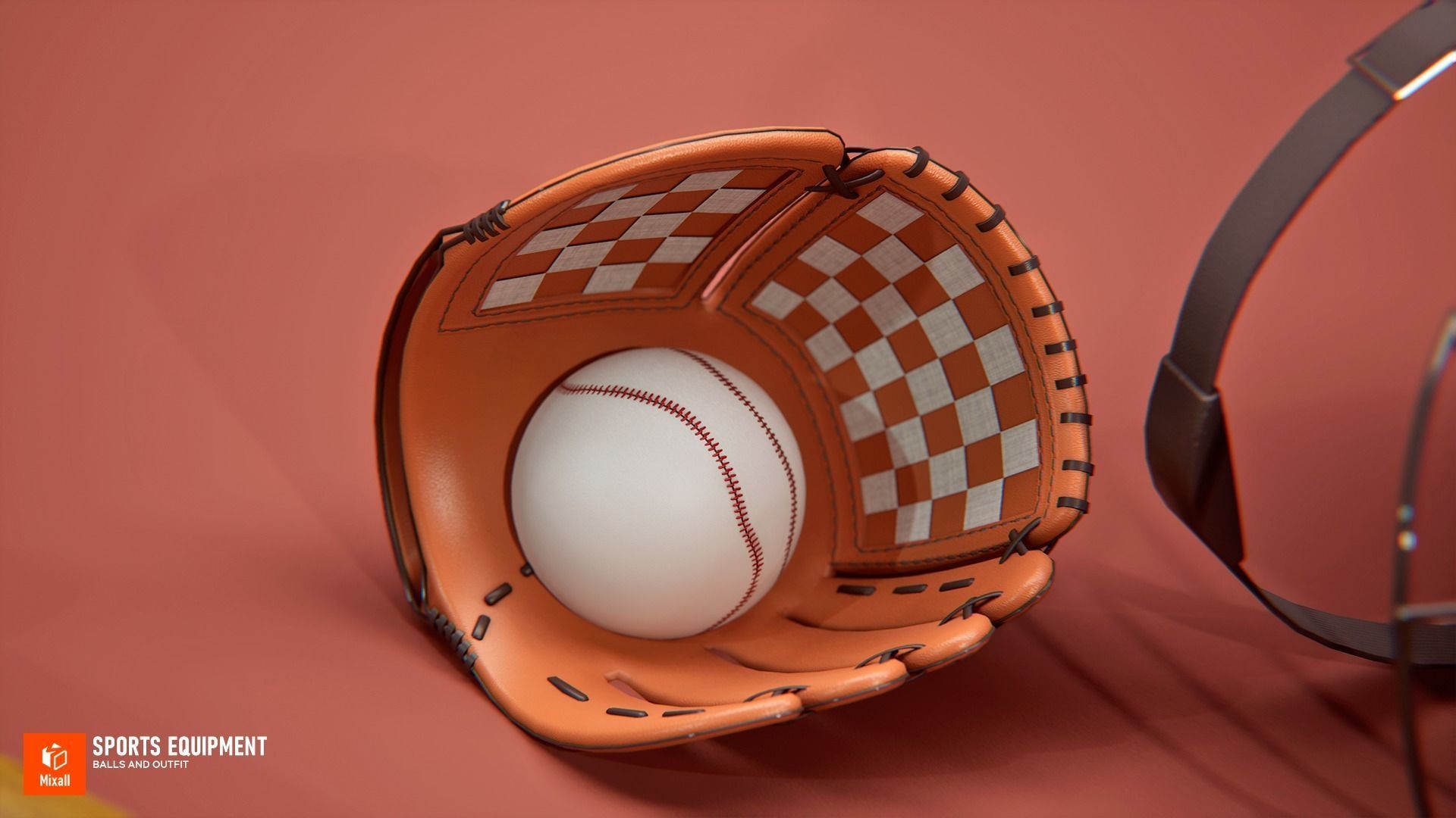Sports equipment - balls and outfit Low-poly 3D model_14