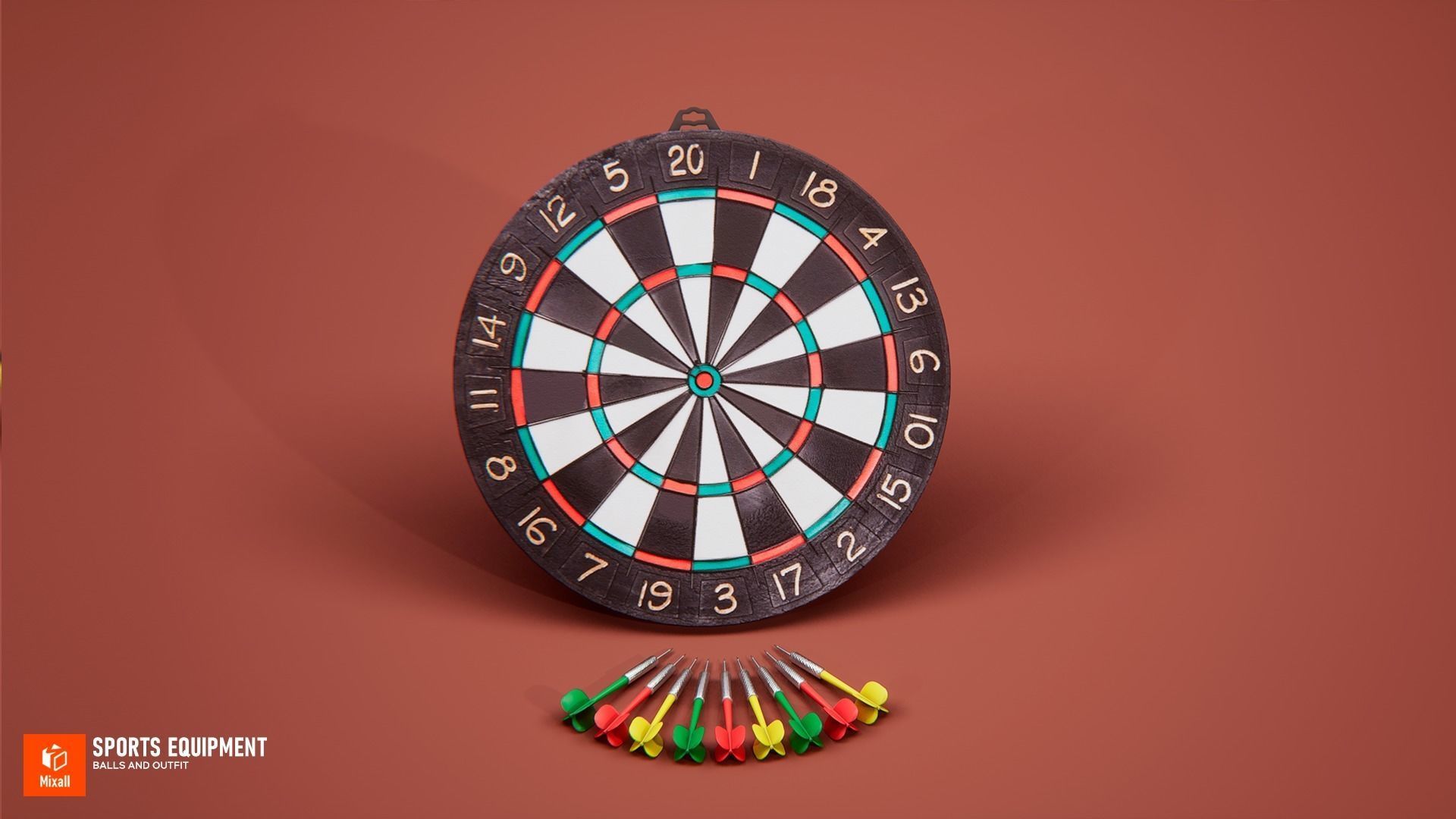 Sports equipment - balls and outfit Low-poly 3D model_18