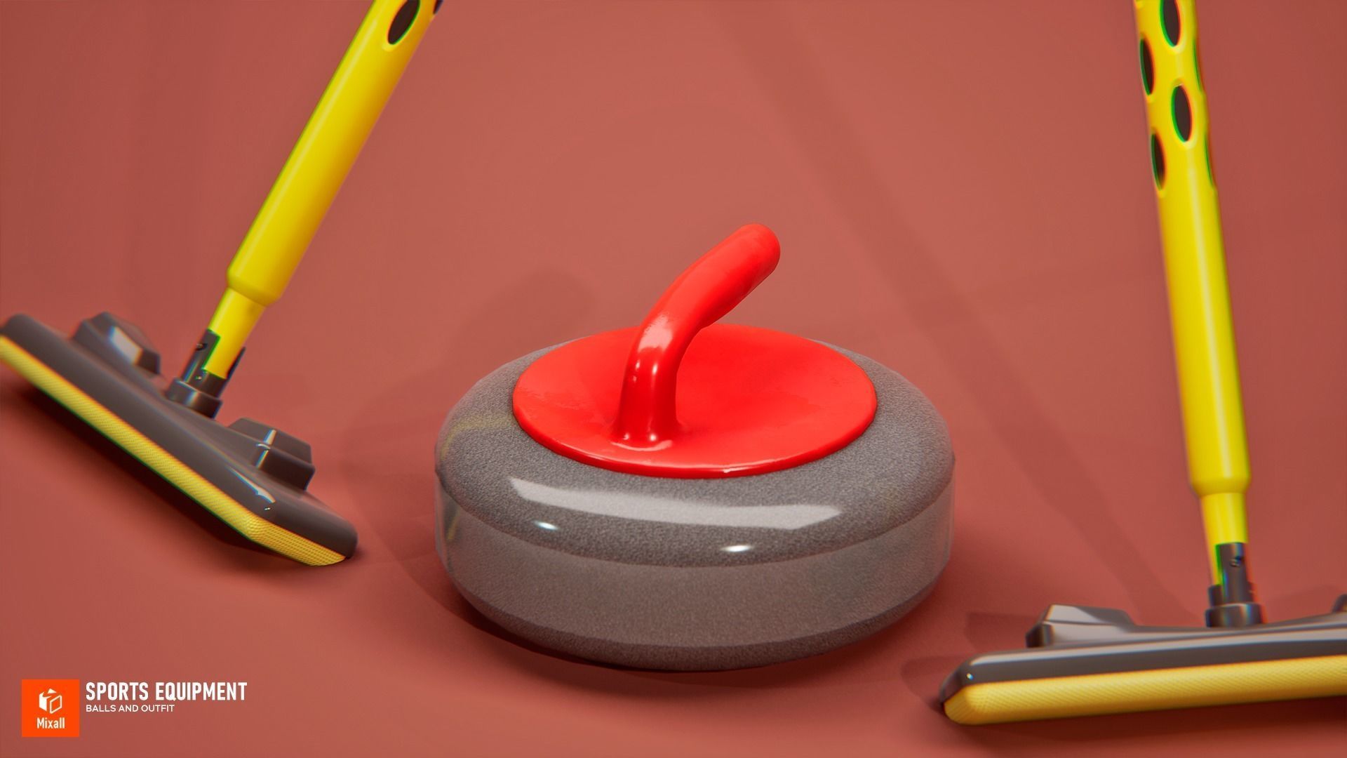 Sports equipment - balls and outfit Low-poly 3D model_17