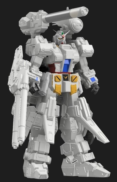 30cm scale  full armor gundam rx 78 split into multiple parts 3D print model_3