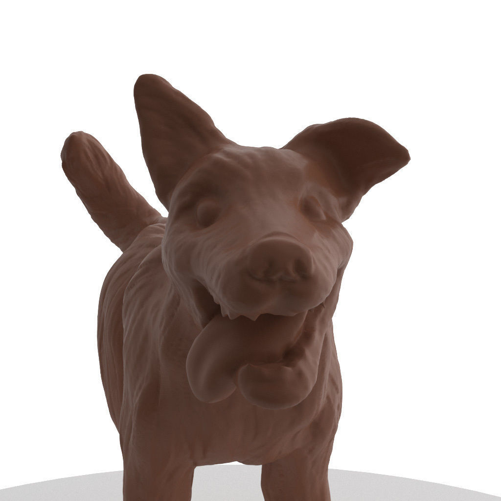 Peeing dog border collie chien qui fait pipi 3D print model_4