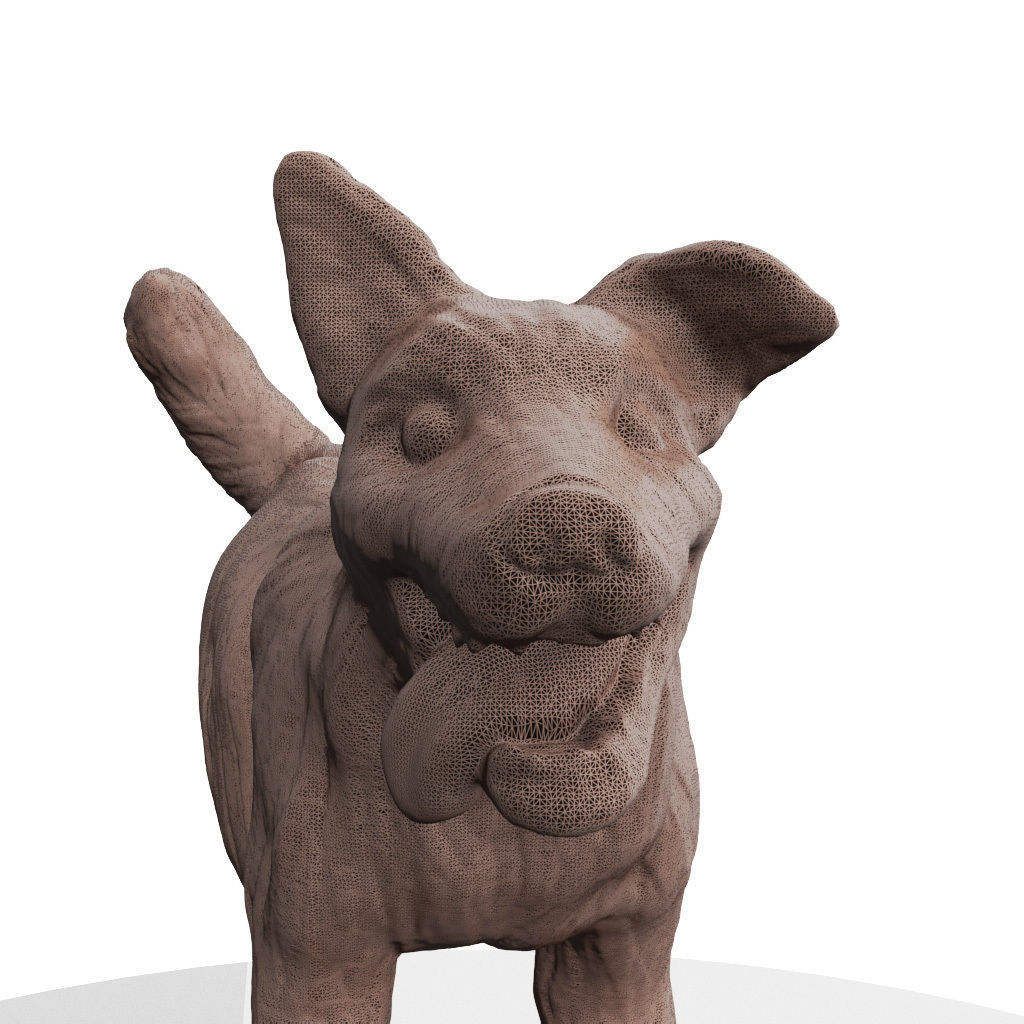 Peeing dog border collie chien qui fait pipi 3D print model_5