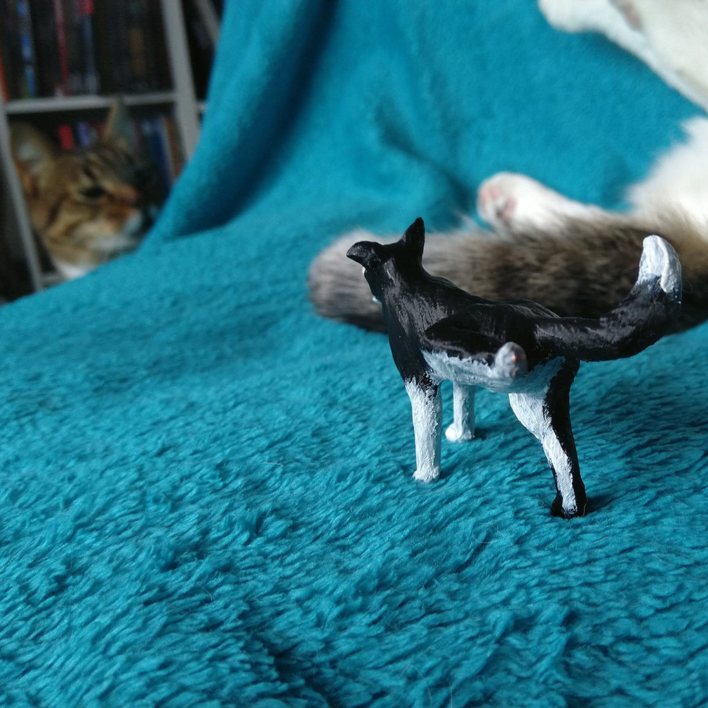 Peeing dog border collie chien qui fait pipi 3D print model_1