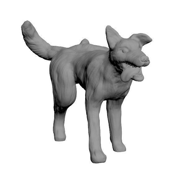 Peeing dog border collie chien qui fait pipi 3D print model_18