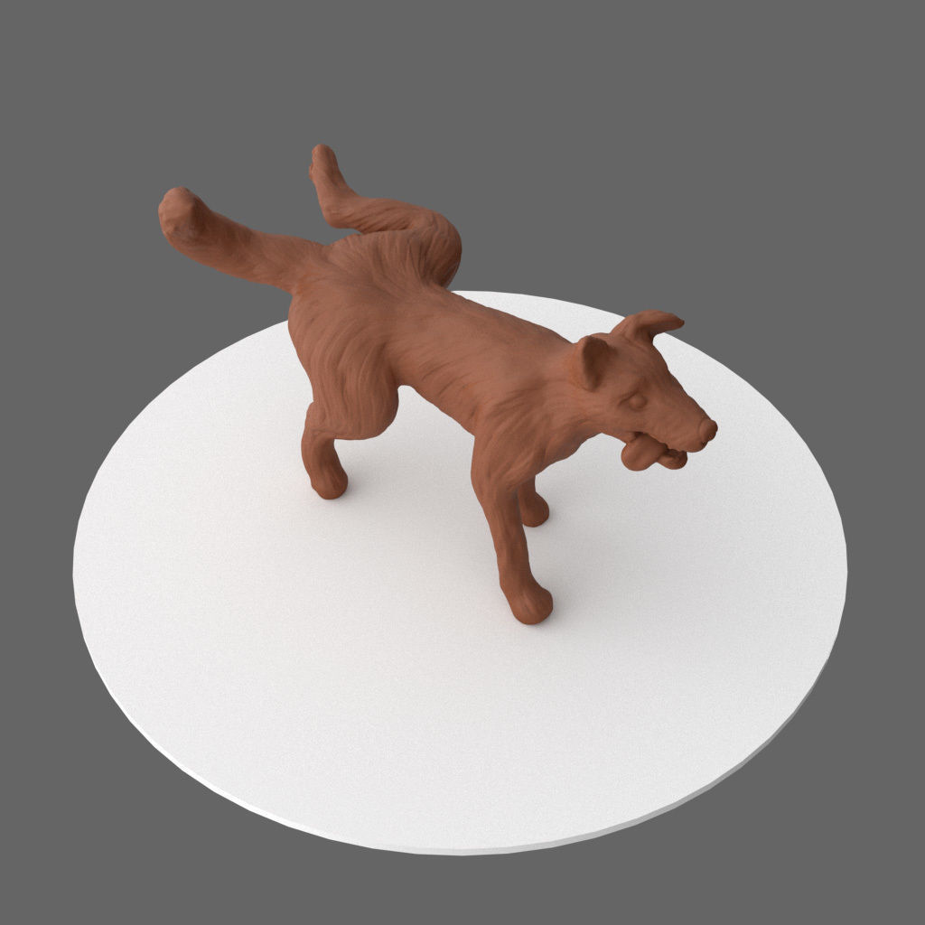 Peeing dog border collie chien qui fait pipi 3D print model_7