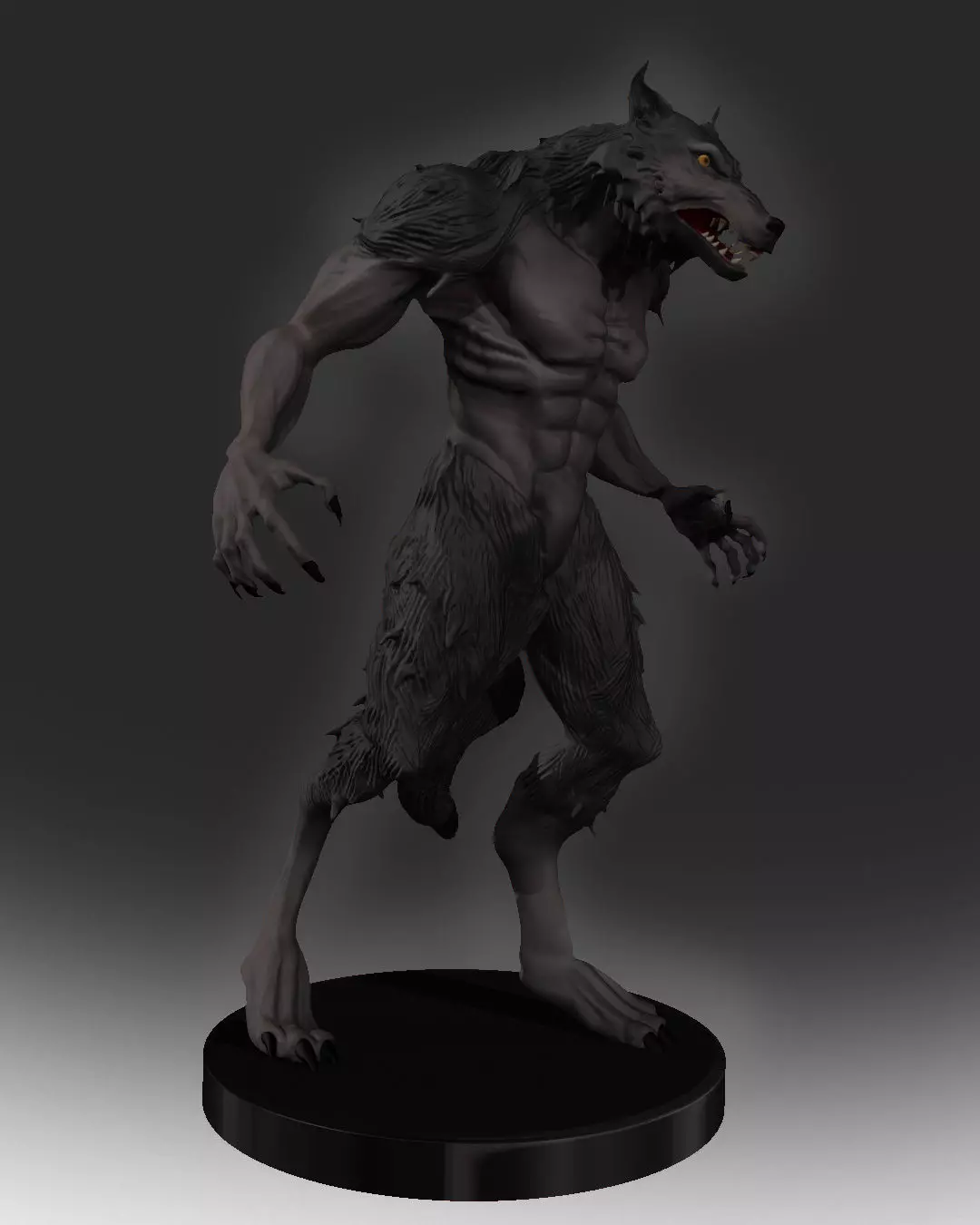 WEREWOLF statue 3D print model_0