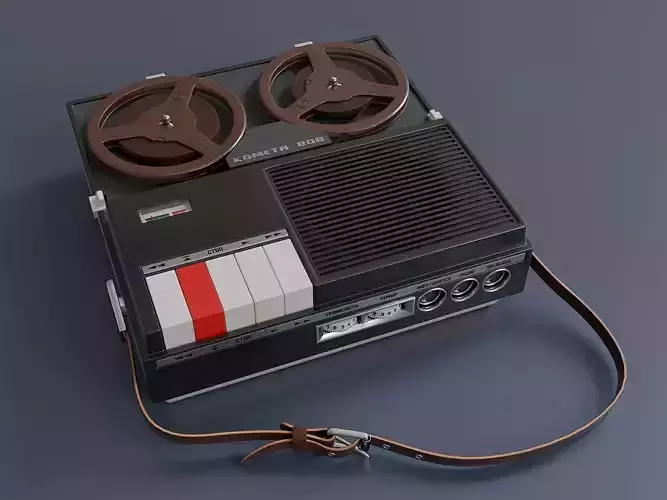 Vintage portable reel to reel tape recorder 3D model