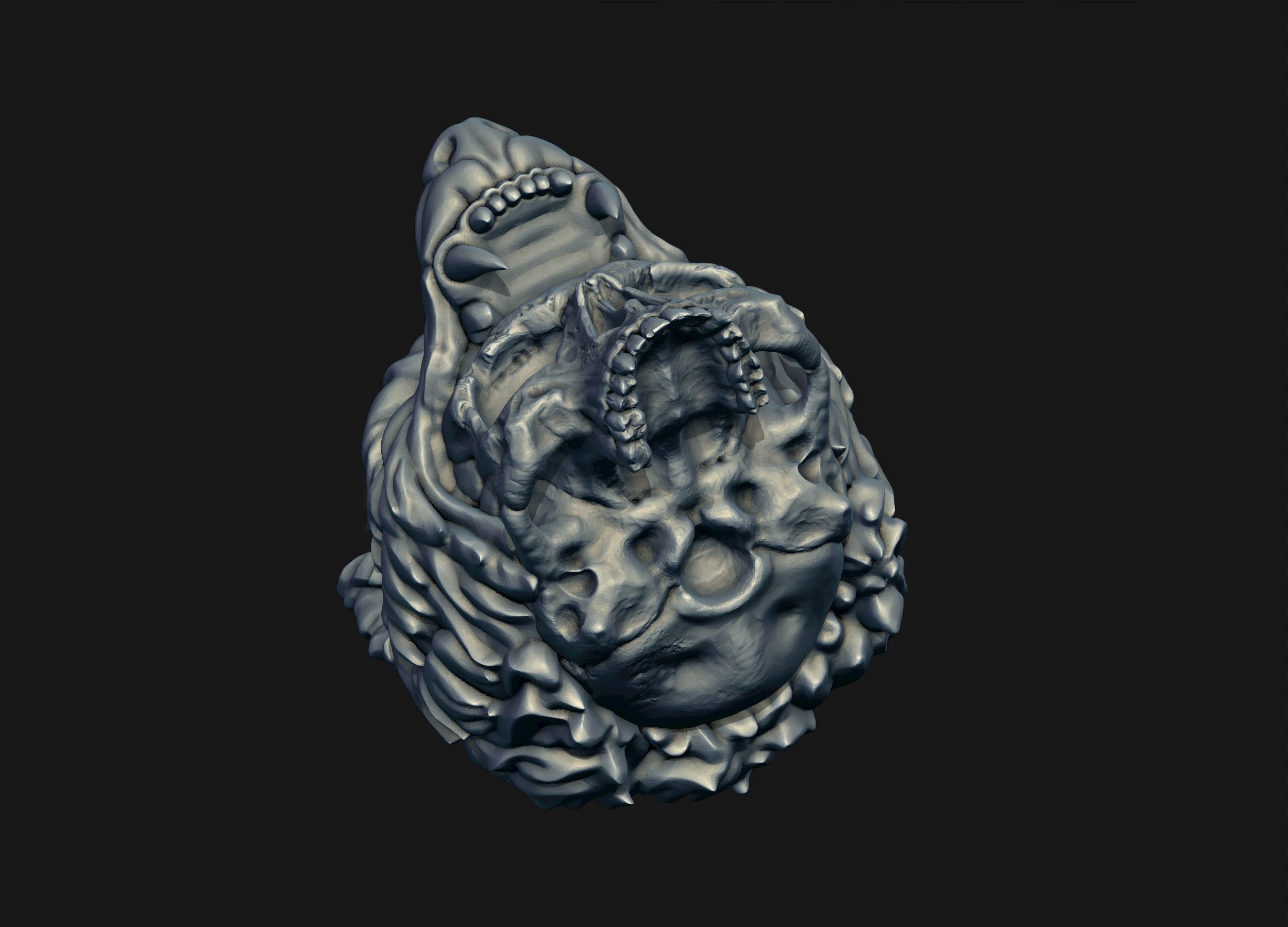 Skull Wolf Scalp 3D print model_13