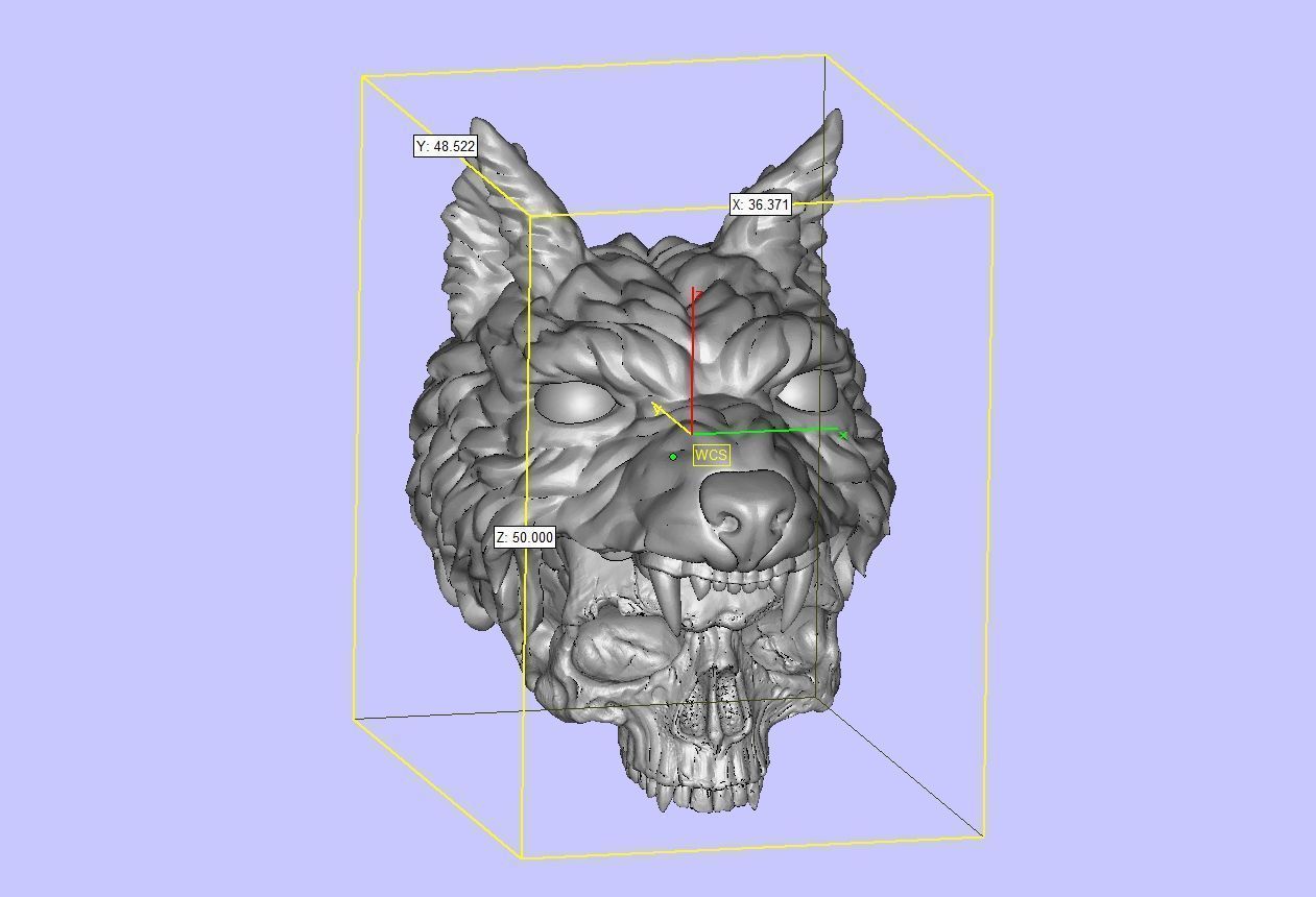 Skull Wolf Scalp 3D print model_22